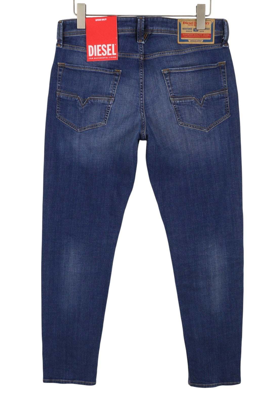 Diesel 1986 Larkee-beex 09k04 Jeans da uomo blu sbiadito gamba affusolata regolare