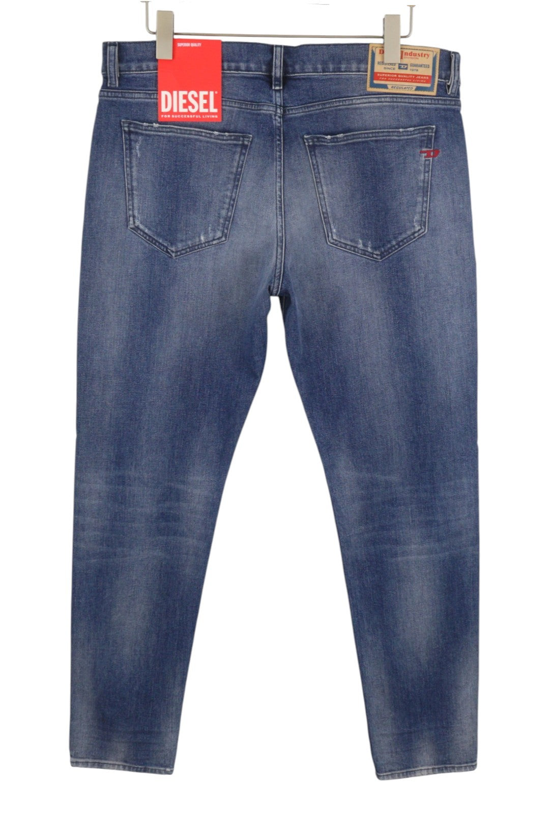 Diesel 2019 D-strukt 09j61 Pánské Jeansblue Faded Distress Slim Rrp195