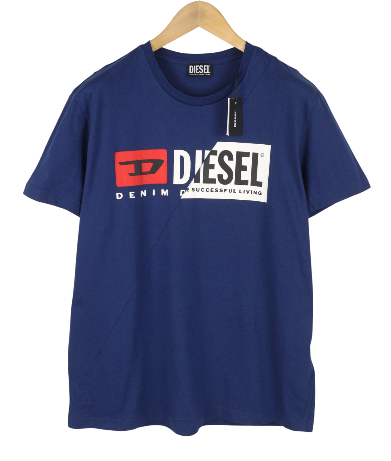 Diesel T-diego-cuty Men T-shirtblue Cotton Tricot Crew Short Sleeve