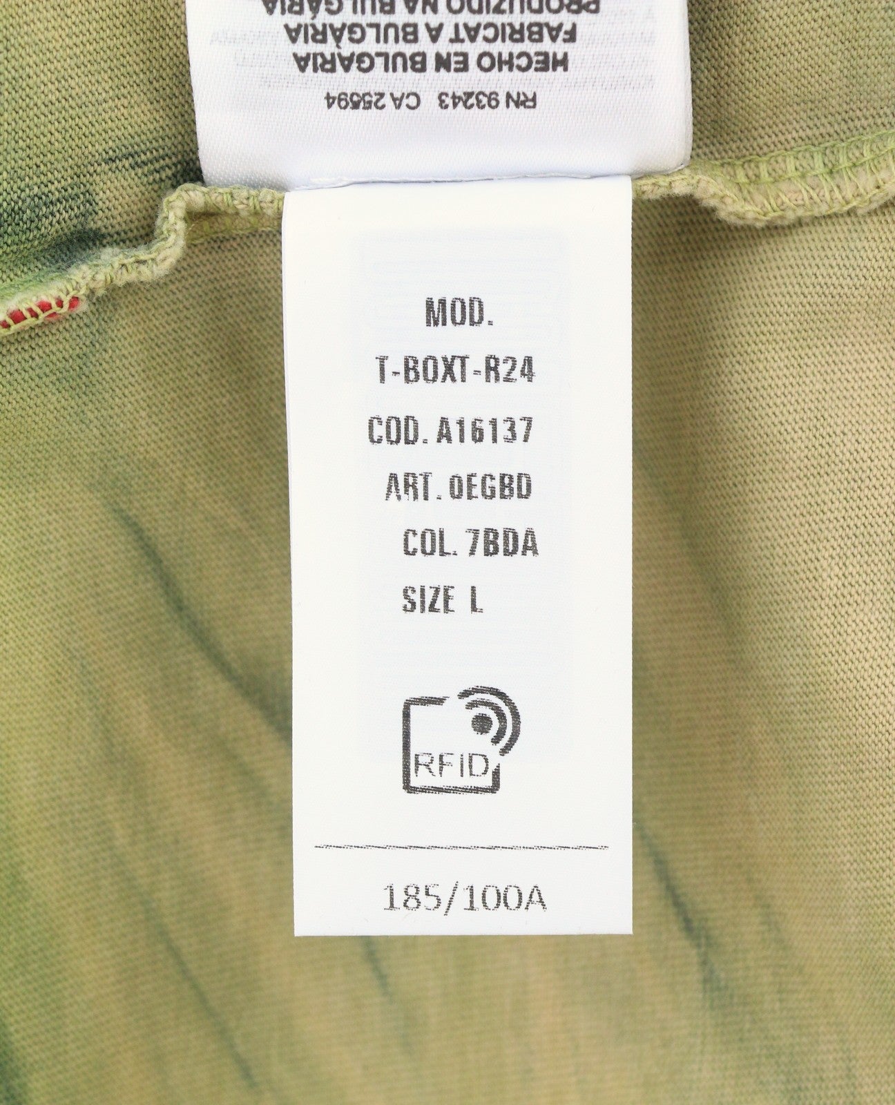 Diesel T-boxt-r24 Men T-shirtgreen Oversized Printed Short Sleeved Rrp150