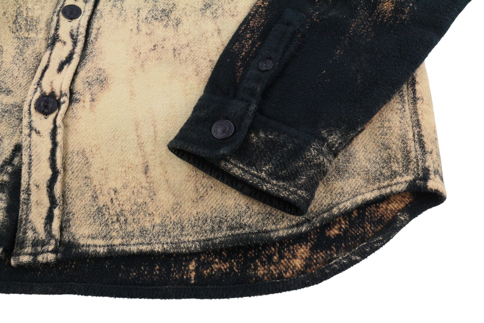 Diesel S-jan Giacca da uomo in pile spesso stampato nero Rrp295