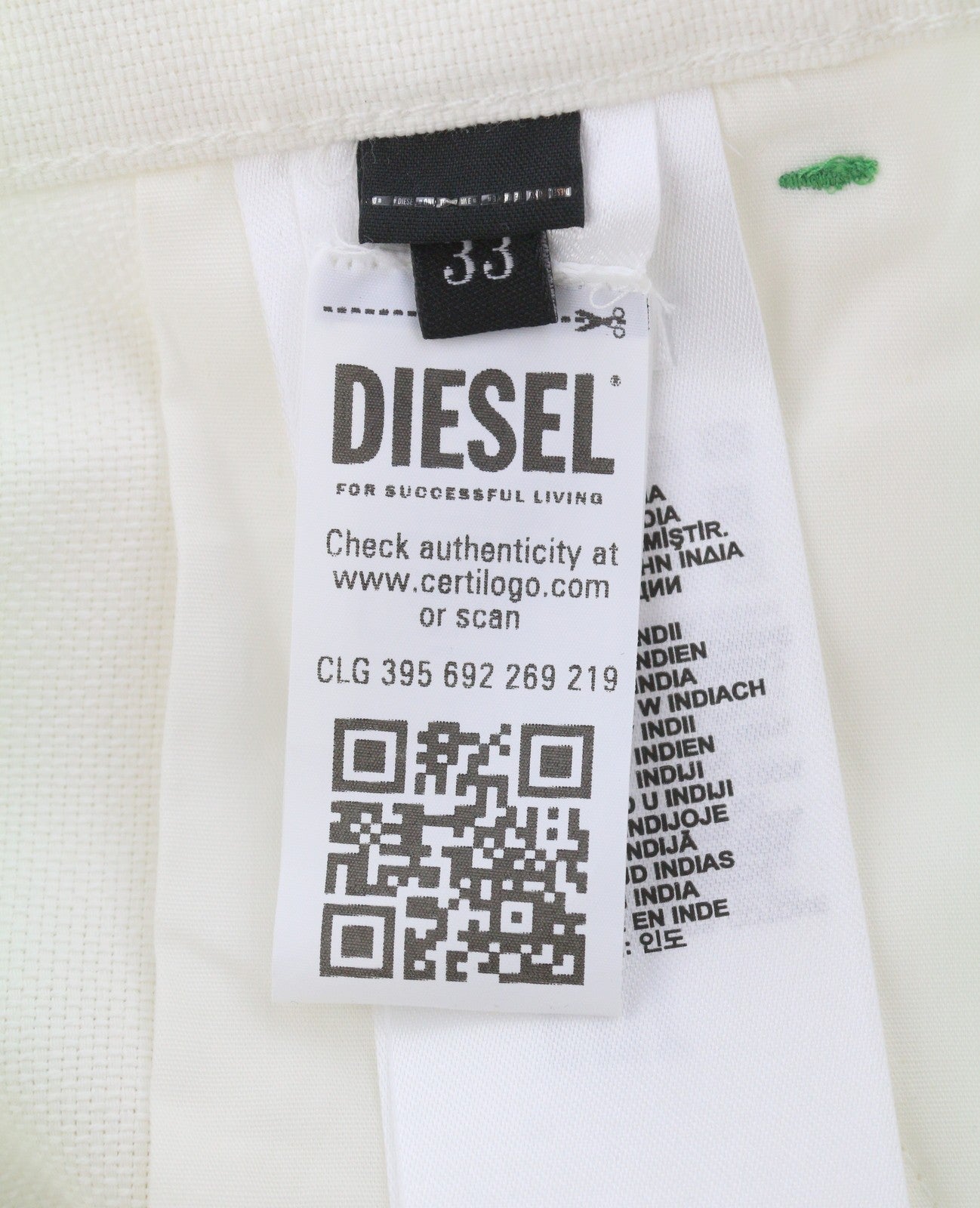 Diesel New Egan Men Shortswhite Rigid Patch Pockets Rrp140