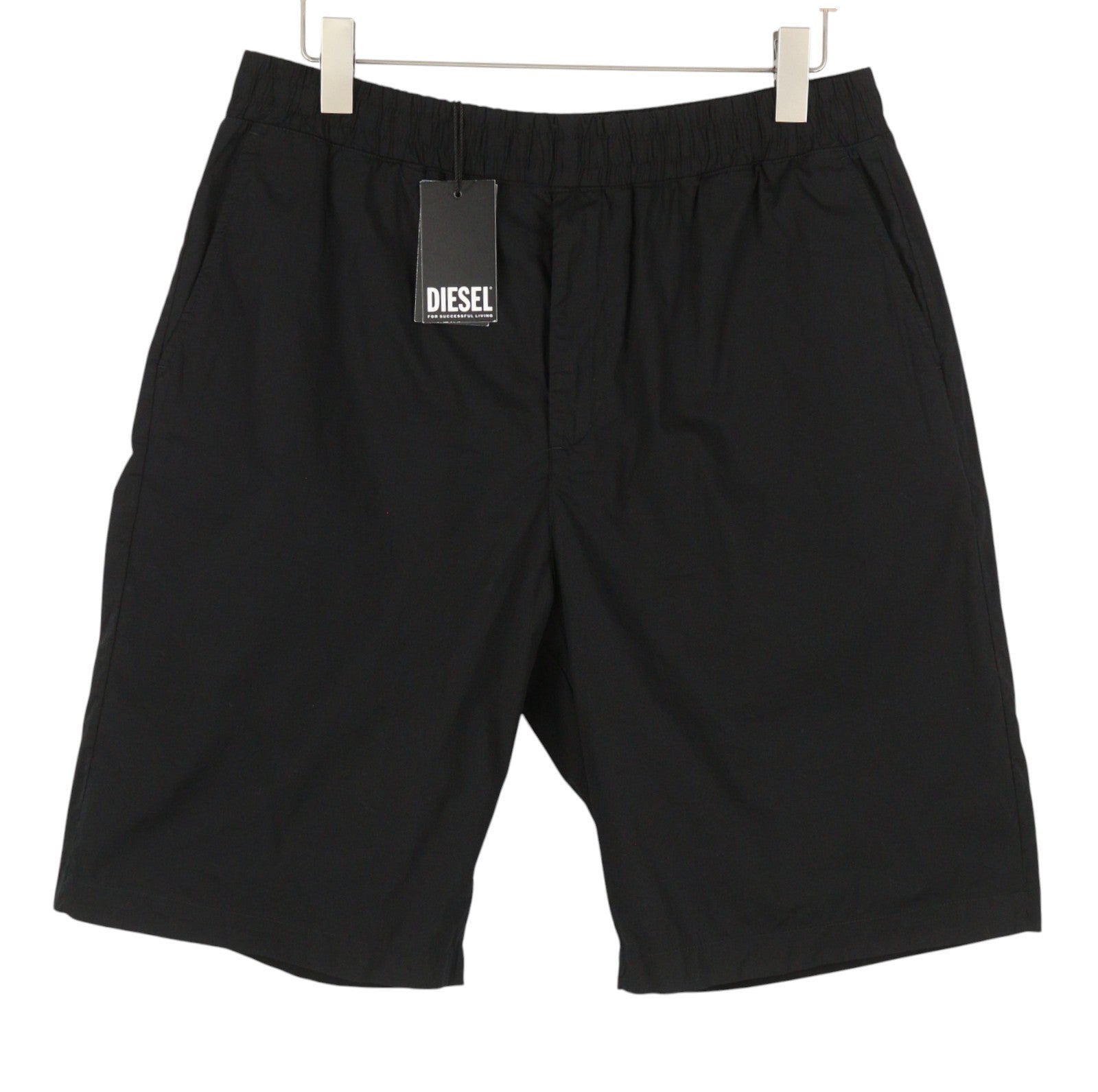 Diesel P-fergshort-plain Herren Shorts 54schwarz Elastischer Kordelzug in der Taille RRP175