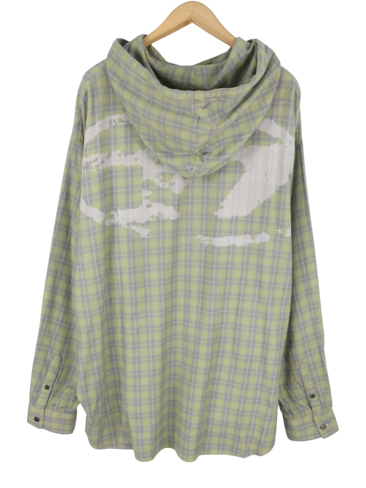 Diesel S-dewny-hood-b herreskjortegrøn plaid flannel hættetrøje Rrp275