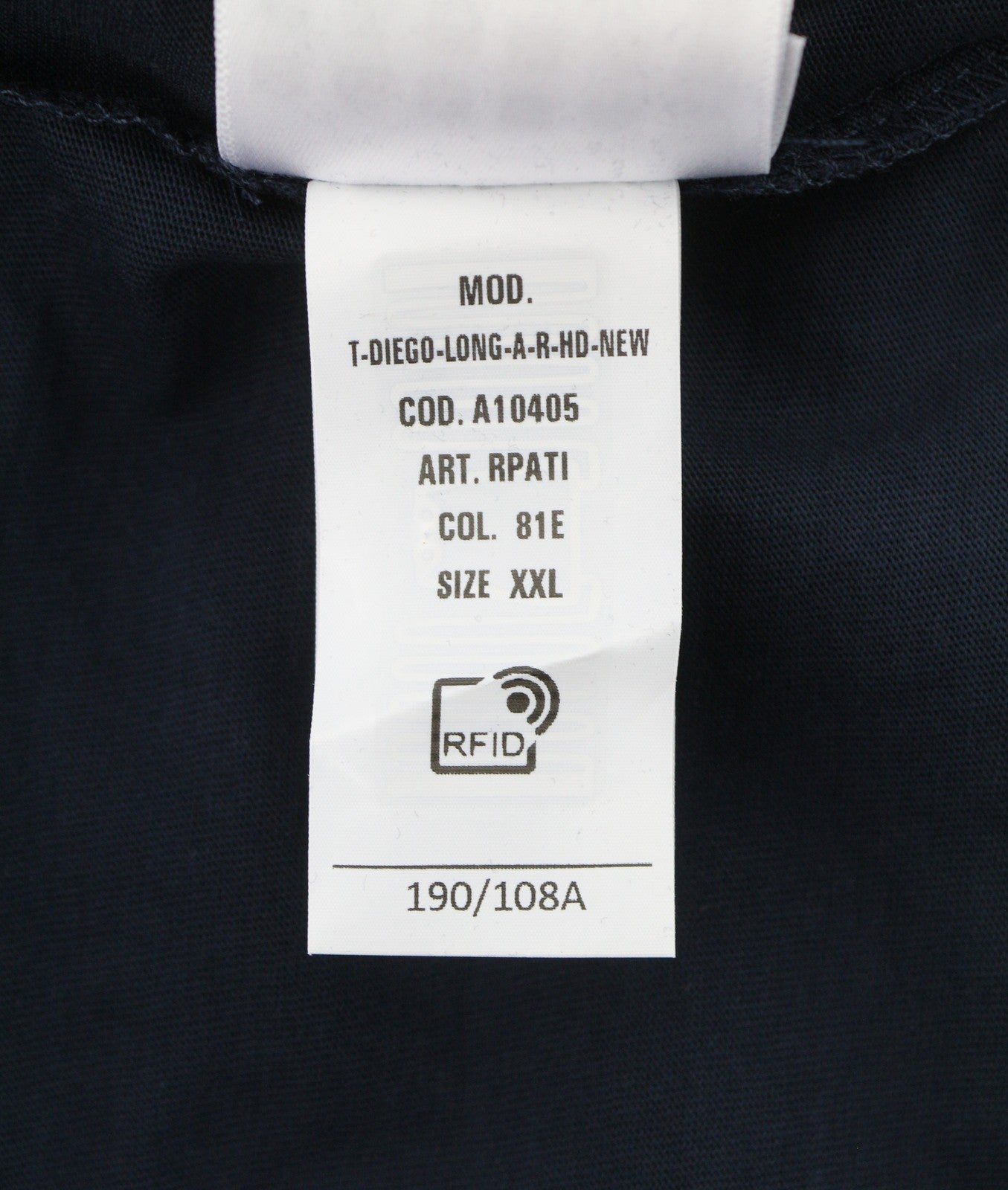 Diesel T-diego-long-a-r-hd pánské tričko 2xl tmavě modrá Crew Neck Tah