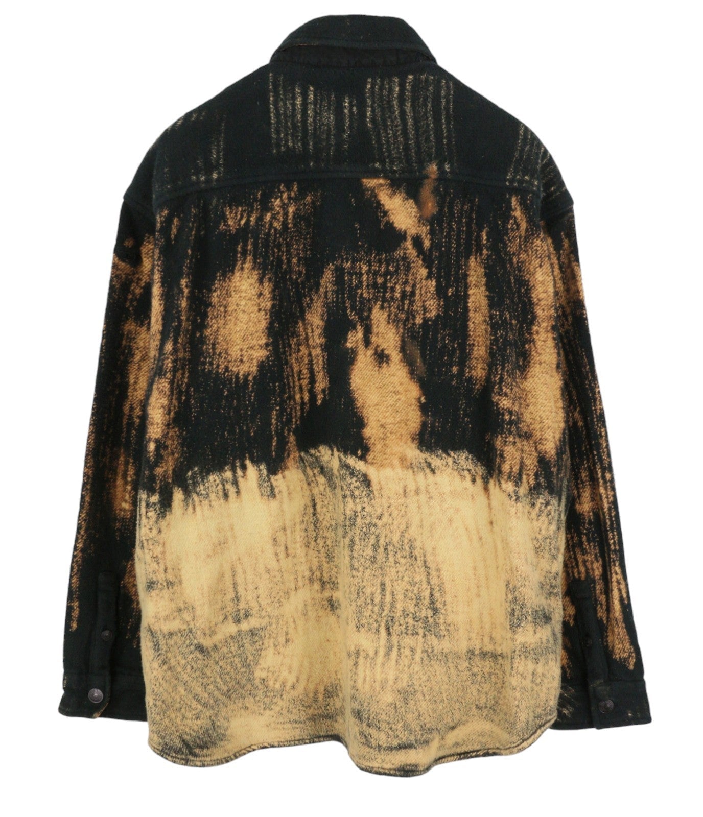 Diesel S-jan Men Jacketblack Printed Fleece Thick Overshirt Rrp295