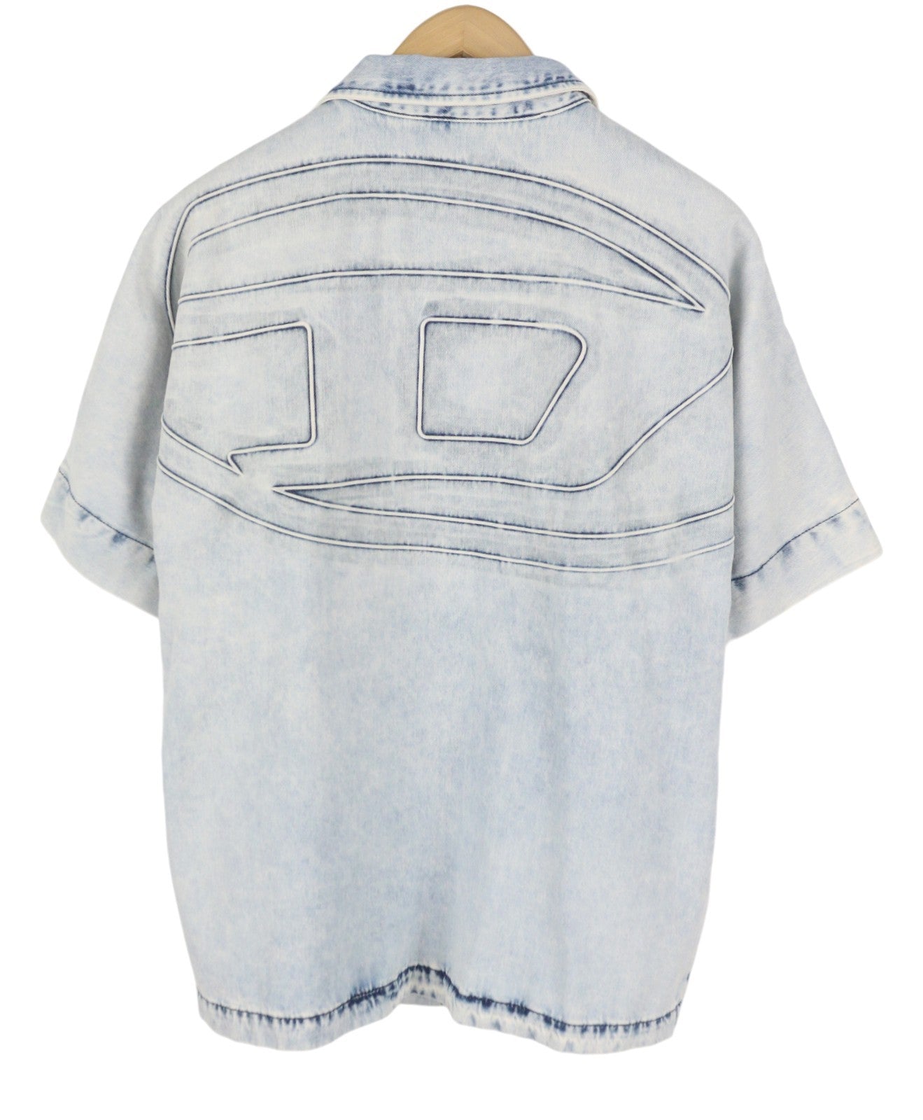 Diesel D-nabil-s Camicia da uomo blu colletto tinto in capo sciolto Rrp295