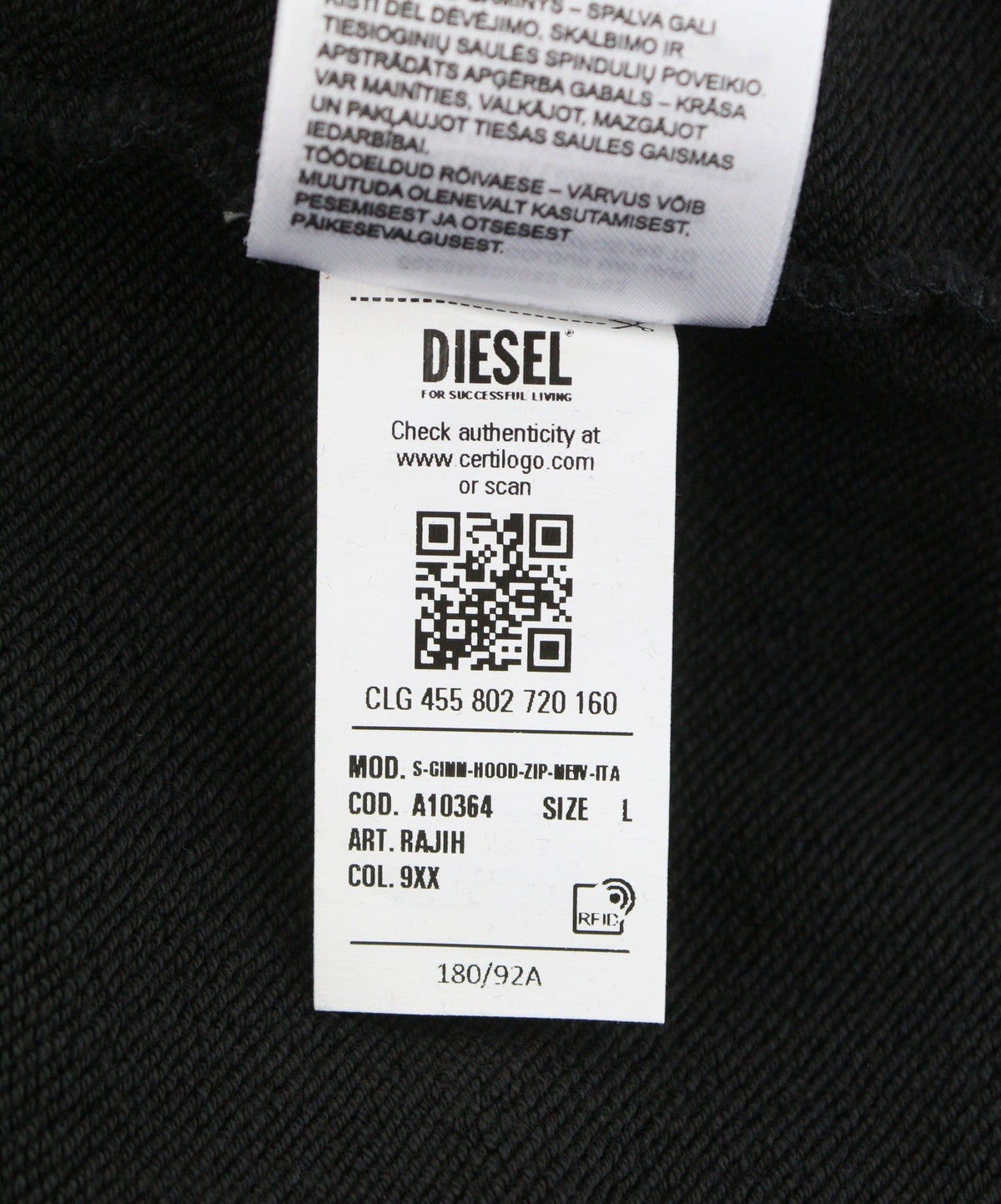 Hoodie S-ginn-capuchon-zip-nieuw -ita