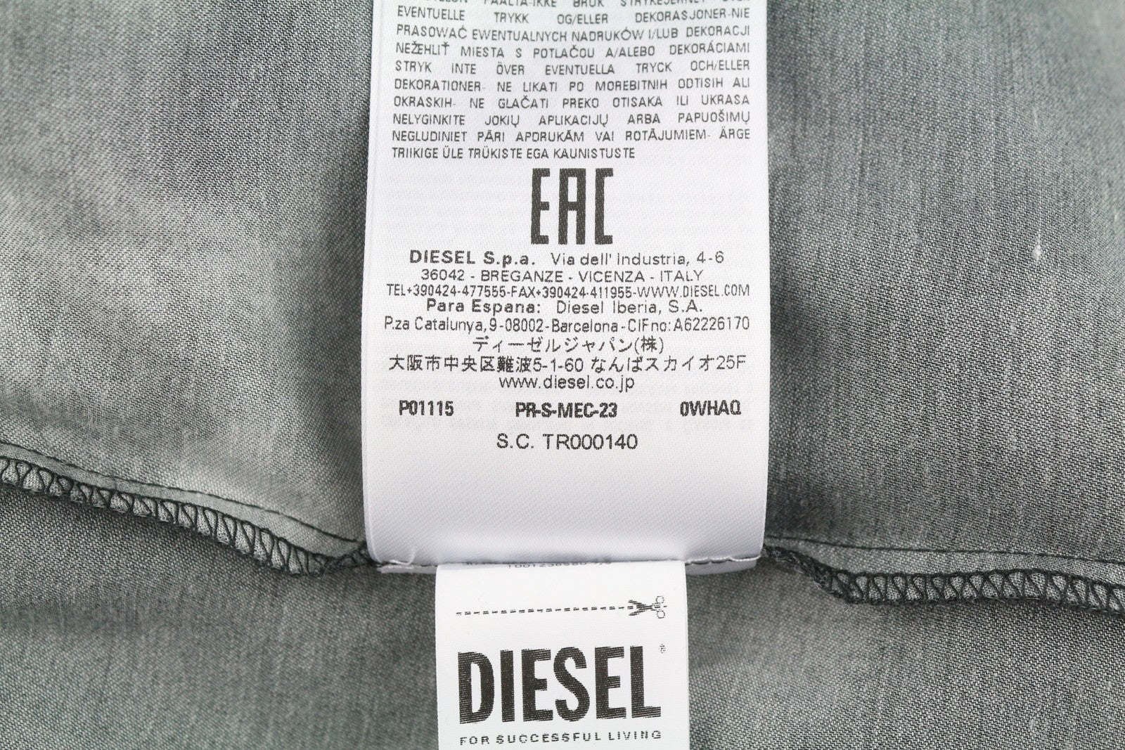Diesel Pr-s-mec-23 Camicia da uomo nera con stampa grafica all-over unisex Rrp175