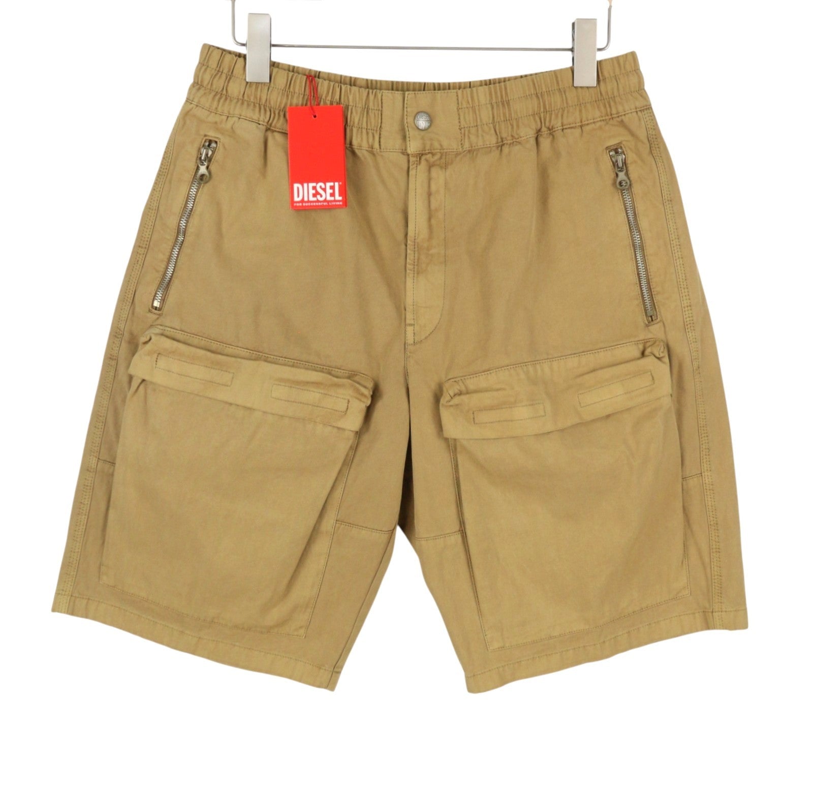 Diesel P-beeck-short Masculino Shorts 50marrom Cintura Elástica Cargo Rrp195