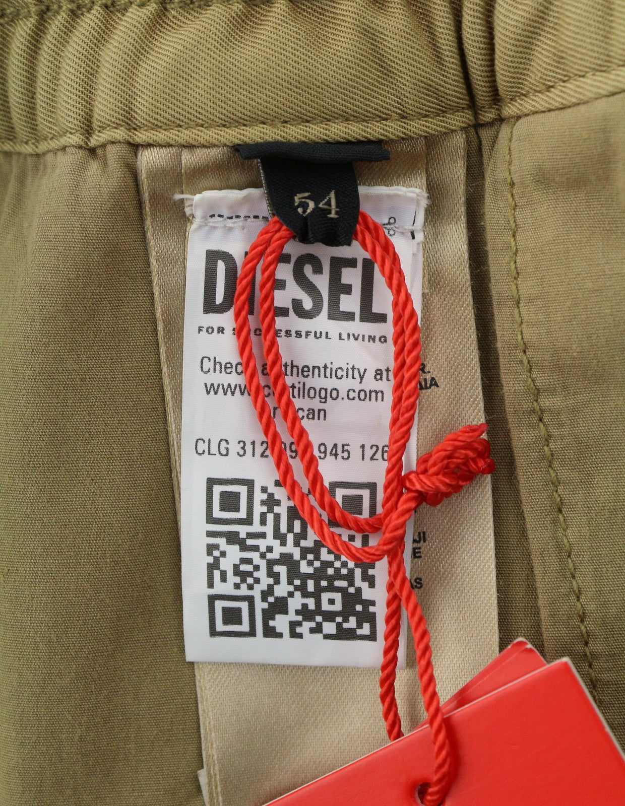 Diesel P-beeck-short Masculino Shorts 54marrom Cintura Elástica Cargo Rrp195