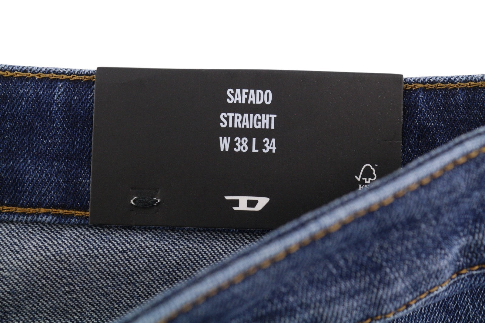 Diesel Safado-x R608l mænd jeansblå falmede knurhår lige Rrp175