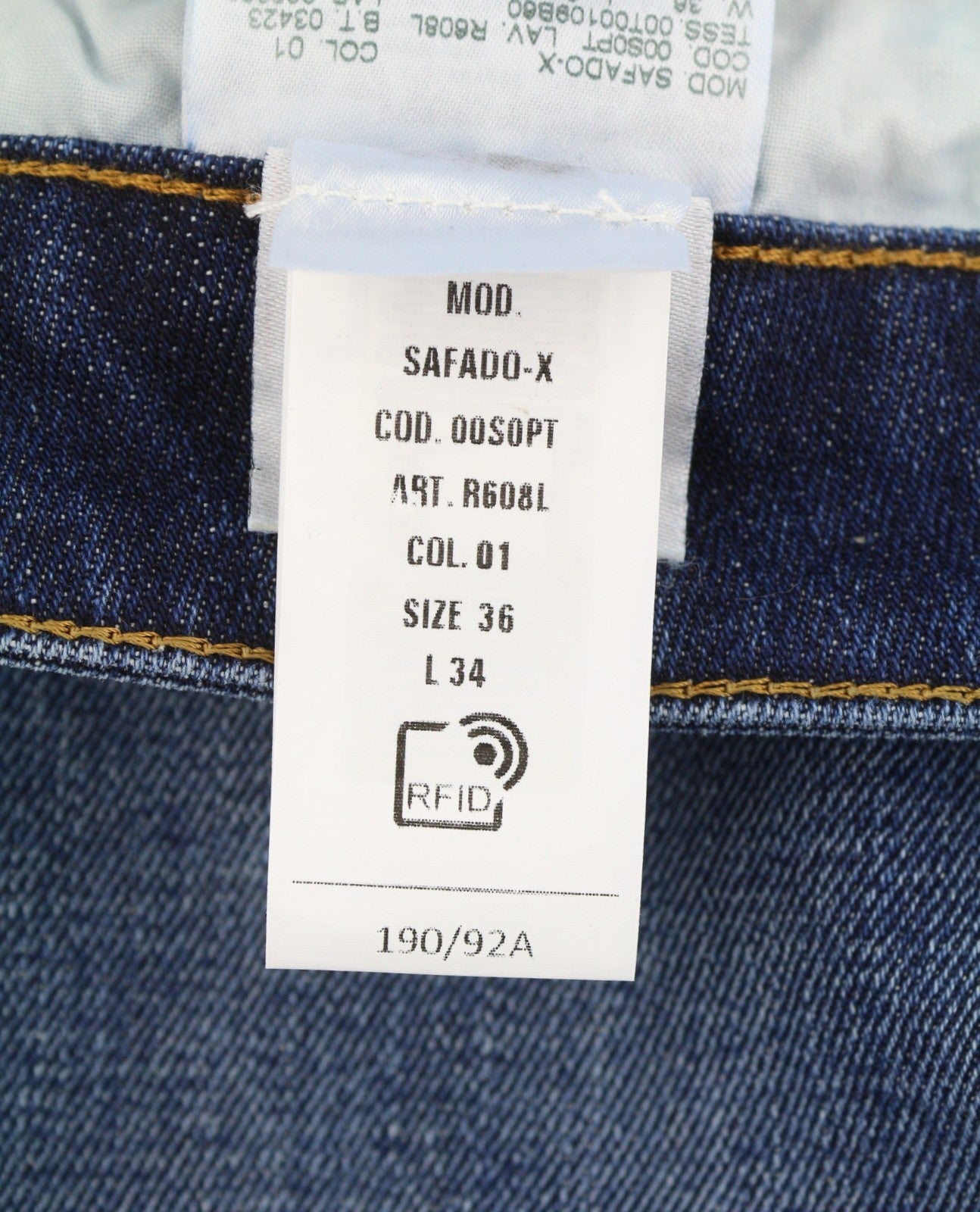 Diesel Safado-x R608l mænd jeansblå falmede knurhår lige Rrp175