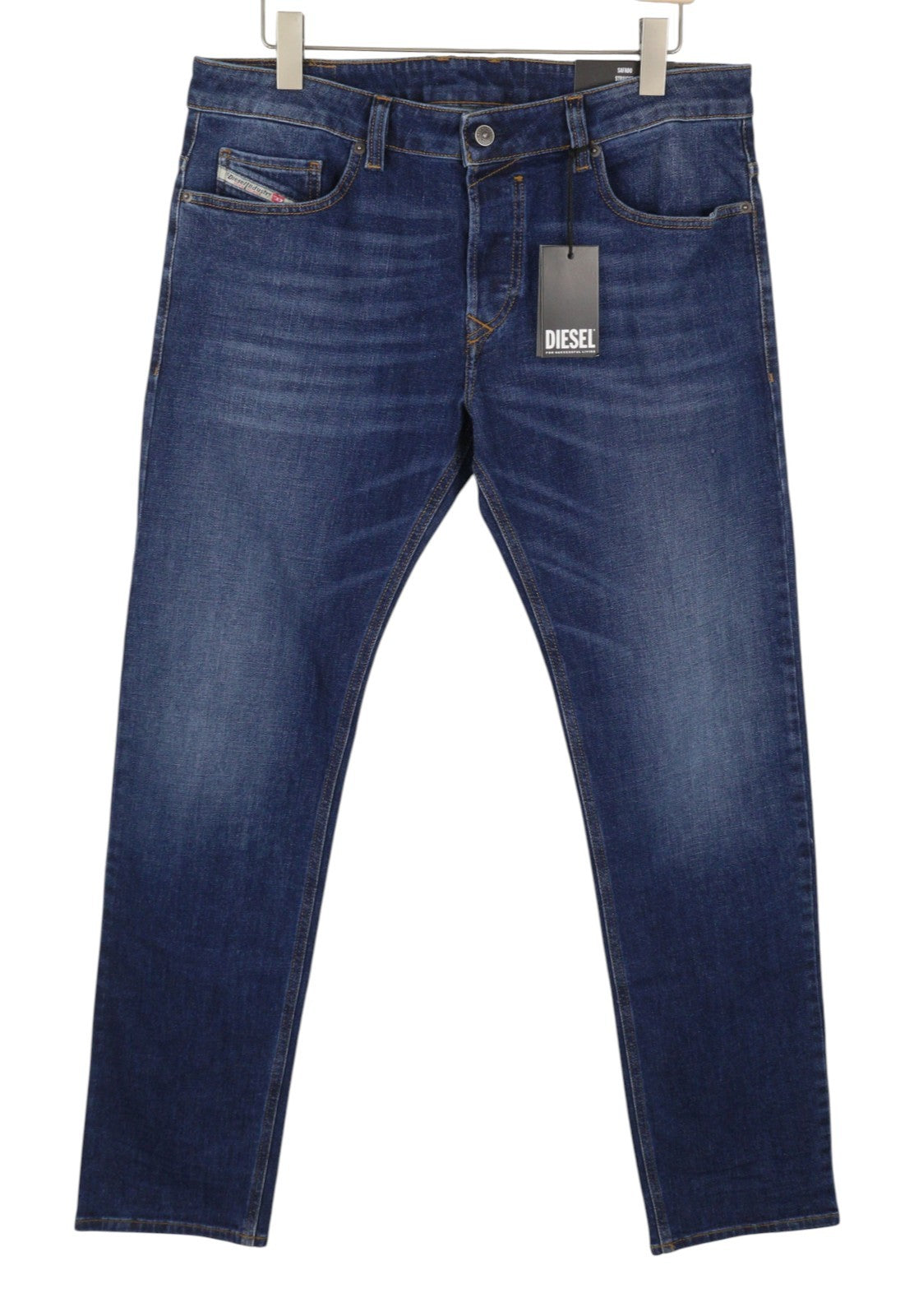 Diesel Safado-x R608l mænd jeansblå falmede knurhår lige Rrp175