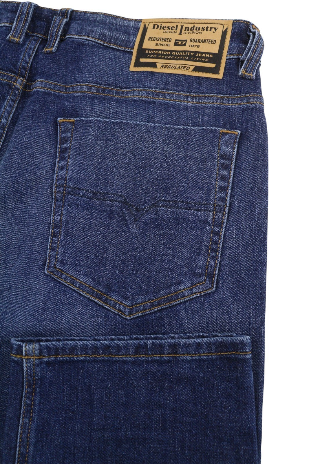 Diesel Safado-x R608l mænd jeansblå falmede knurhår lige Rrp175