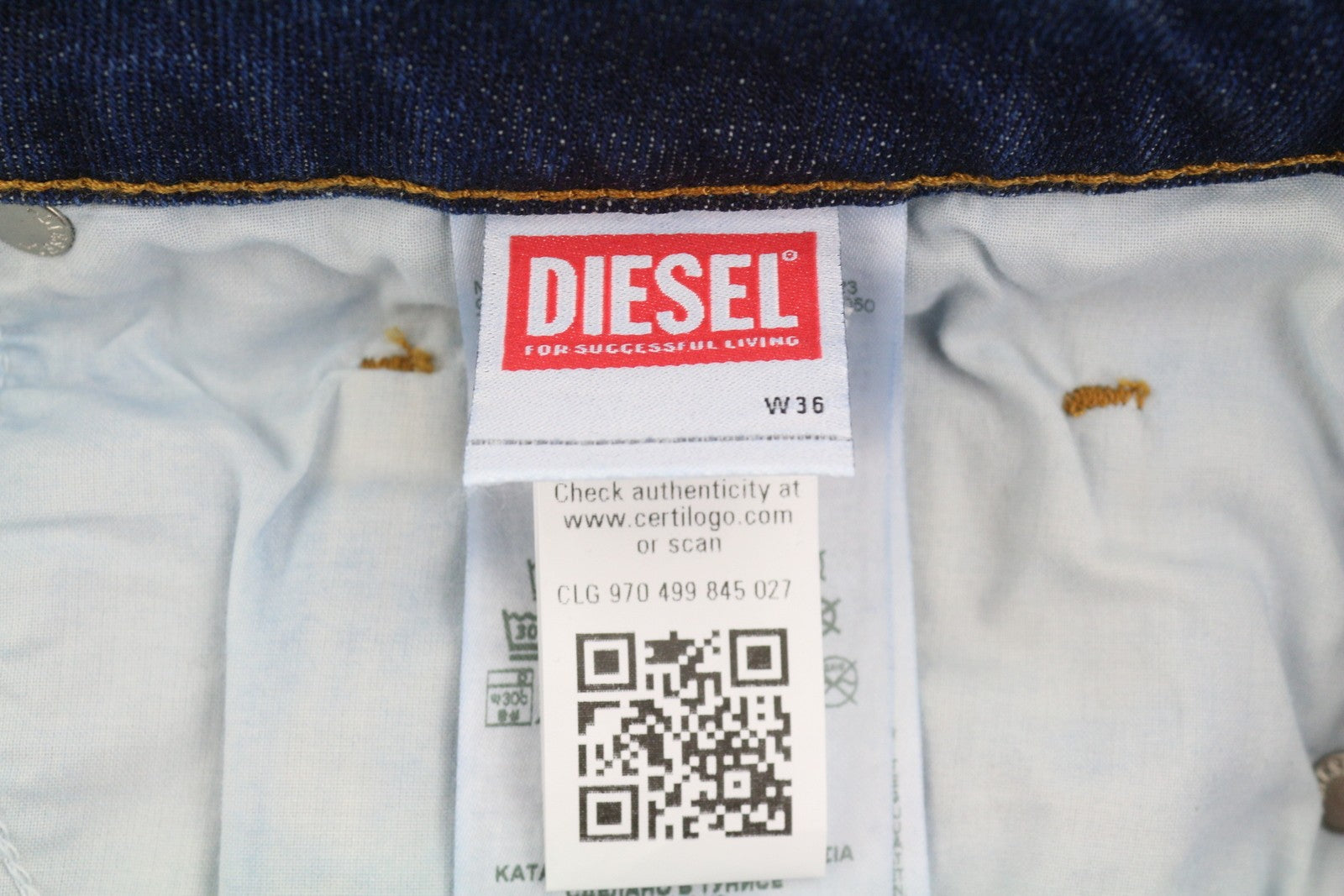 Diesel Safado-x R608l mænd jeansblå falmede knurhår lige Rrp175