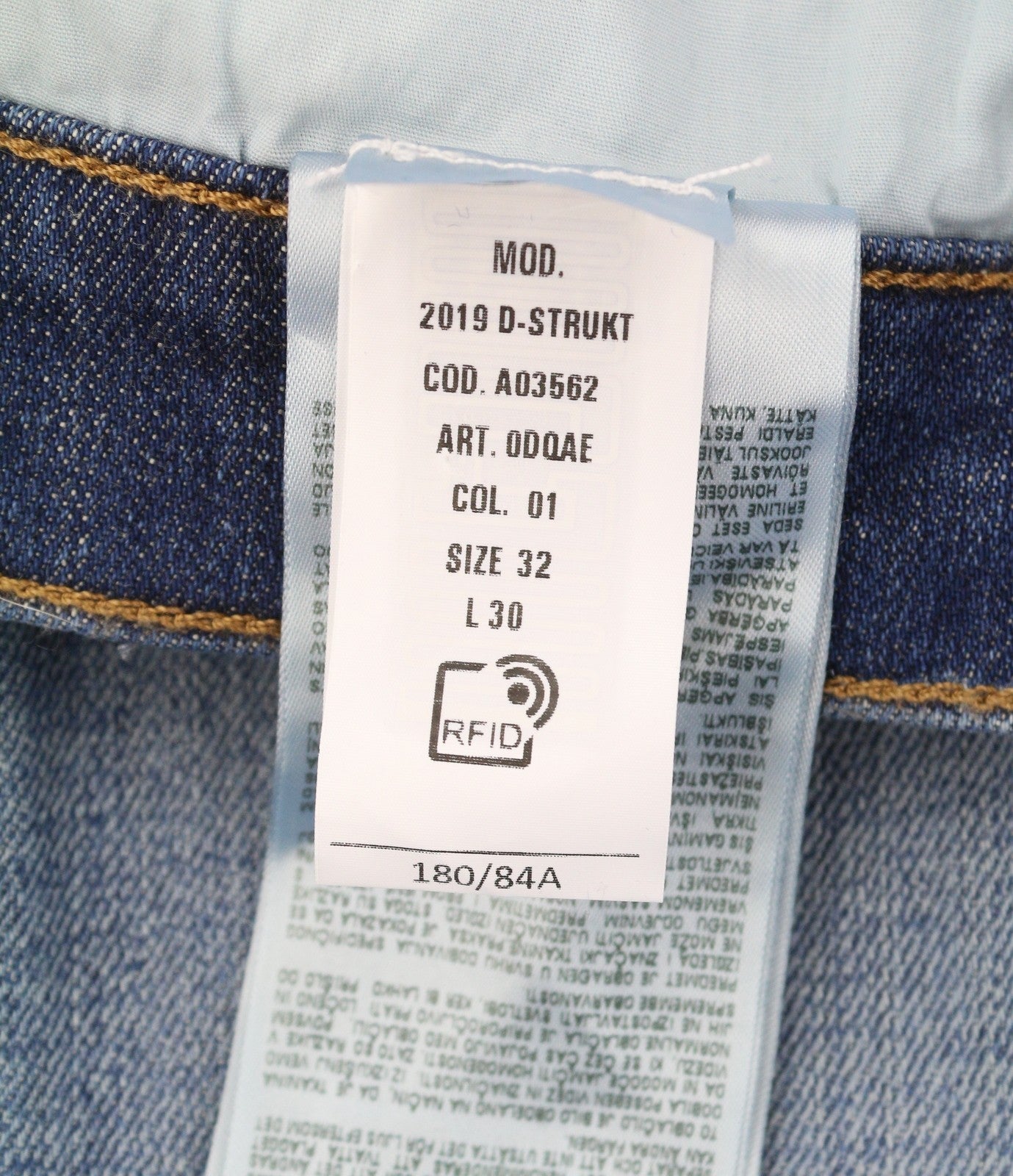 Diesel 2019 D-strukt 0dqae Uomo Jeansblue Faded Sim Fit Rrp175