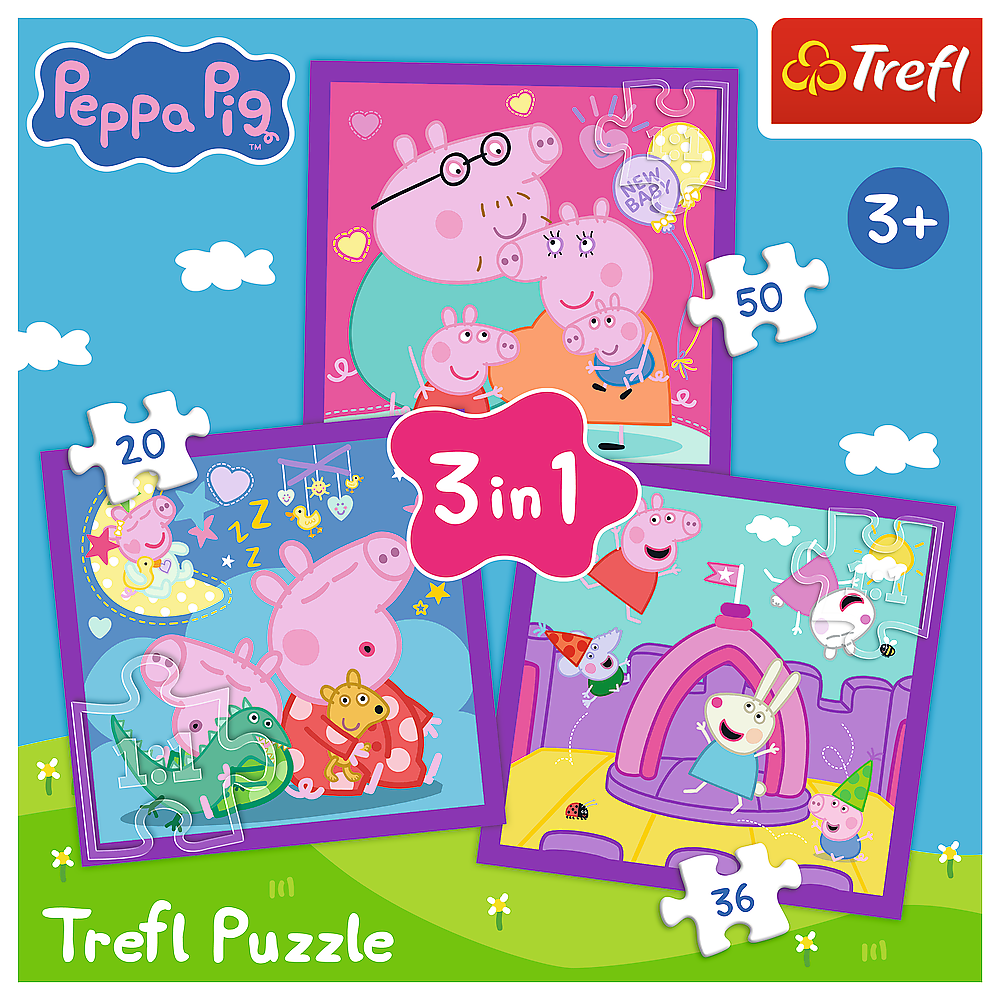 Puzzle - 3 In 1 - Peppa Pig's Habits Trefl 34893