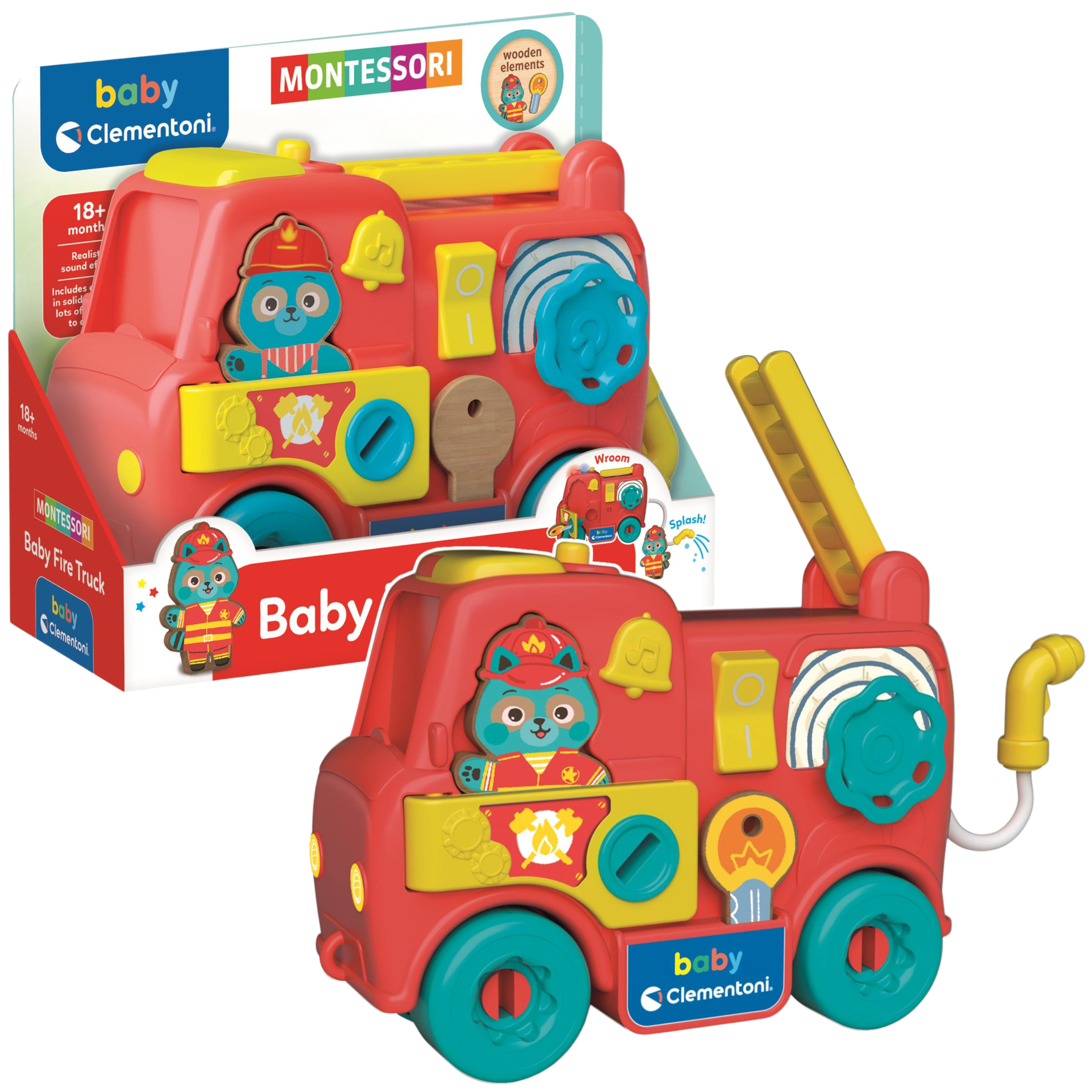 Montessori Fire Truck Wooden Elements – Clementoni 17595