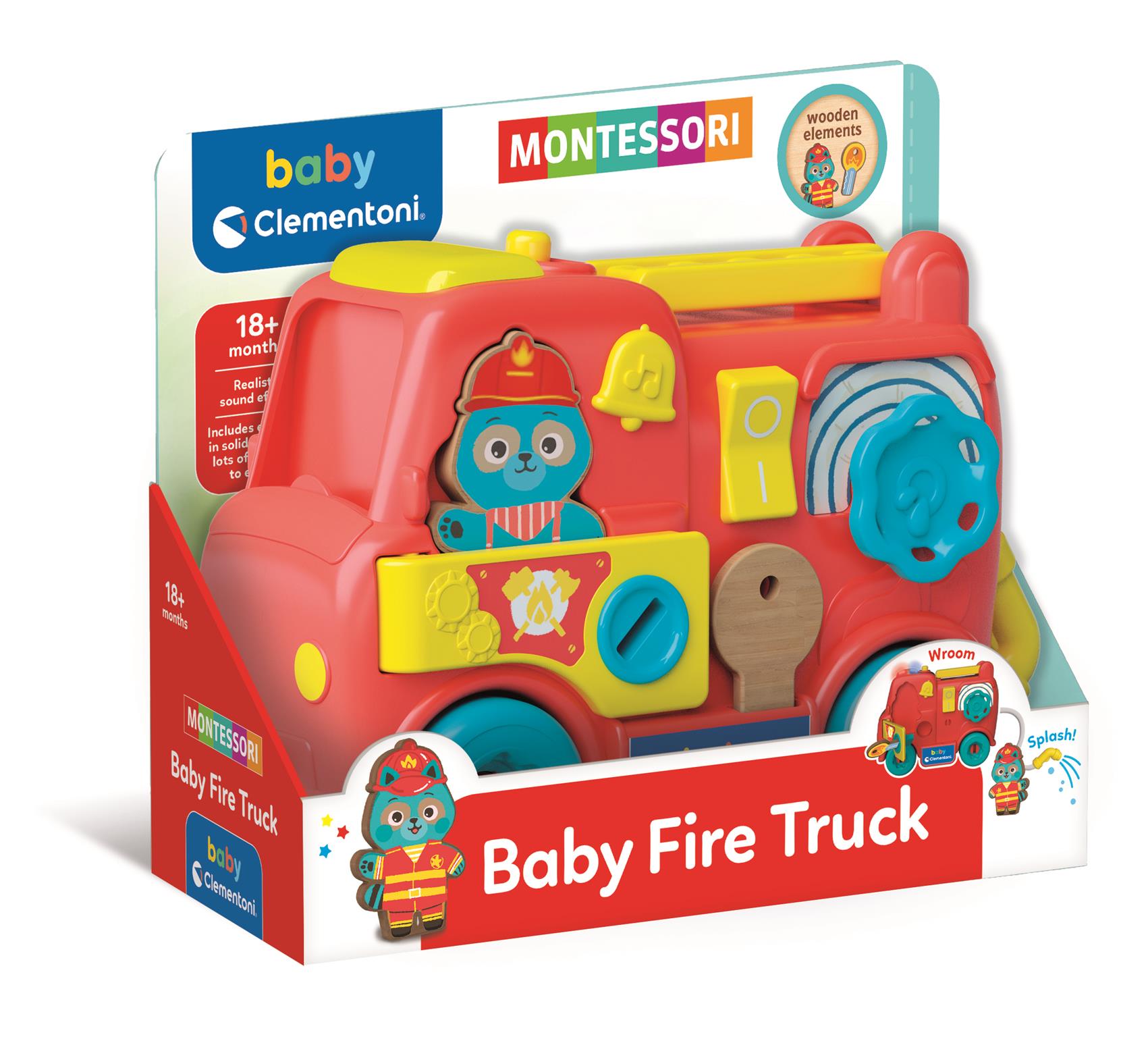 Montessori Fire Truck Wooden Elements – Clementoni 17595