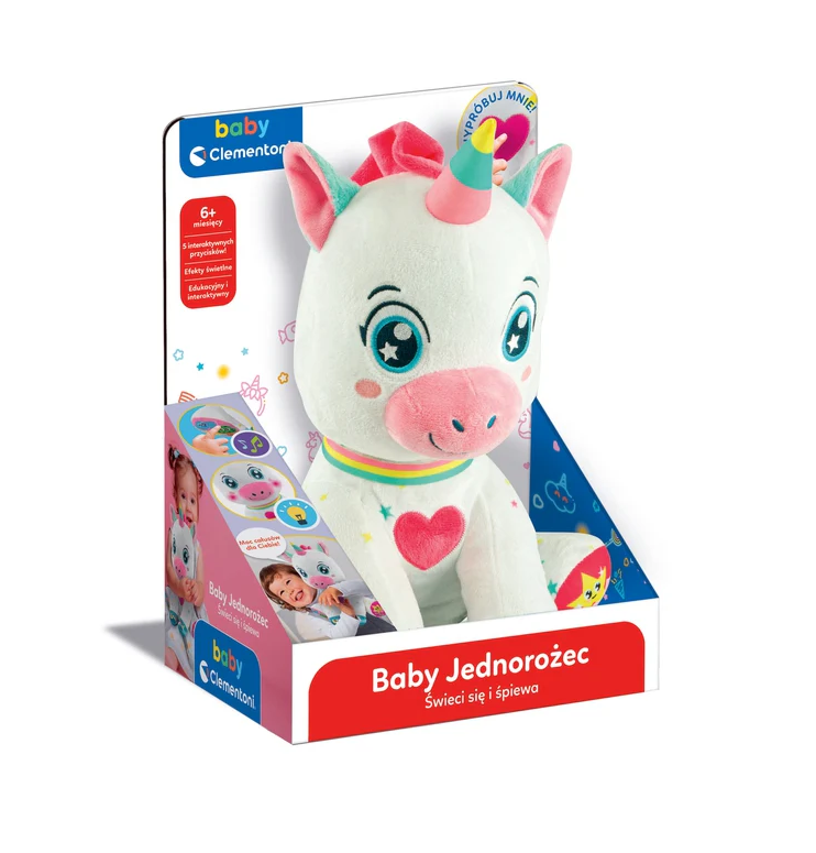 Sweet Interactive Plush Unicorn Lights & Sings Polish Language Clementoni 50937