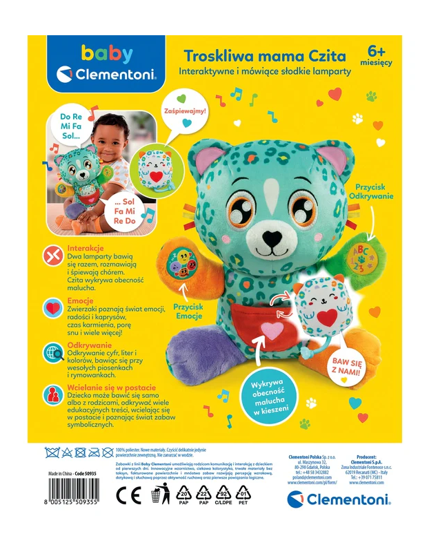 Interactive Sweet Leopards Caring Mama Chita Polish Language clementoni 50935