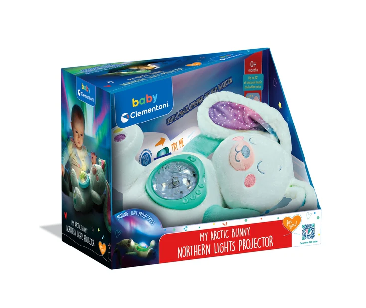 Plush Projector Arctic Bunny Northern Lights Clementoni 17594