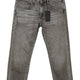 R13 Boy Straight Women Jeans 26 Abbey Black Whiskers Faded Distress Cropped Ps26