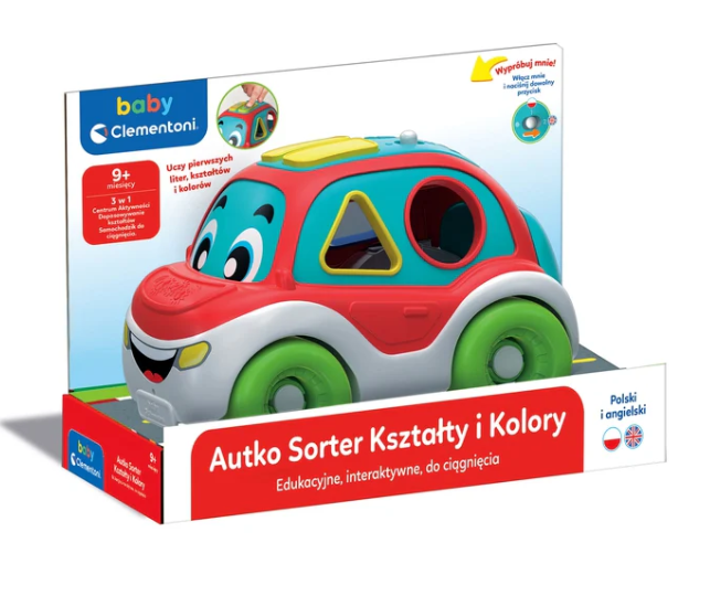 Interactive Shape And Color Sorting Car (polish & English Language) Clementoni 50808