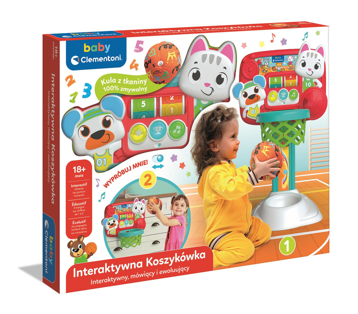 Conjunto interativo de basquete Kitten & Bear versão polonesa Clementoni 50384