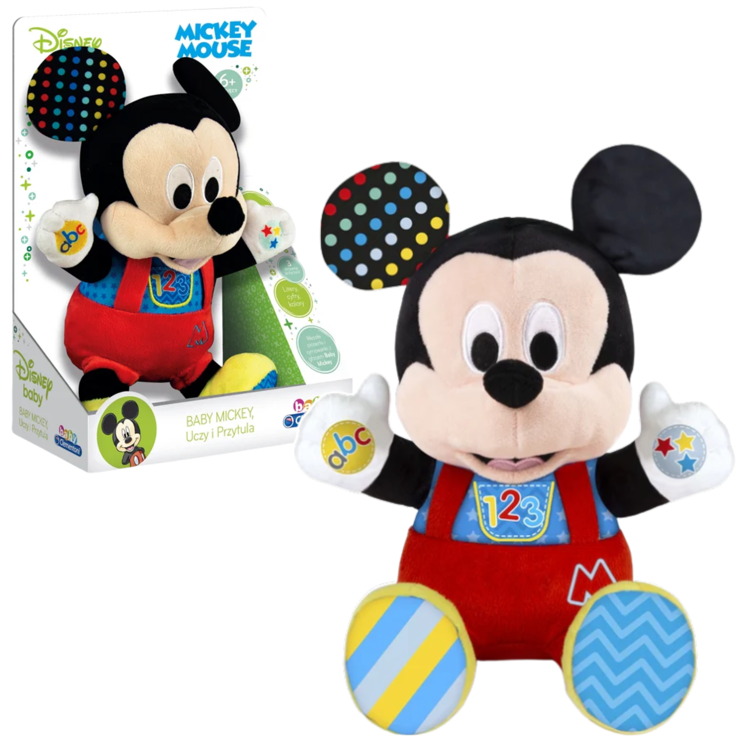 Plush Interactive Disney Baby Mickey Teaches & Hugs Polish Language Clementoni 50131