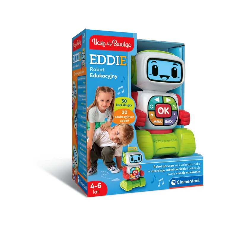 Oktató robot Eddie lengyel nyelvtanulás játékon keresztül Clementoni 50411