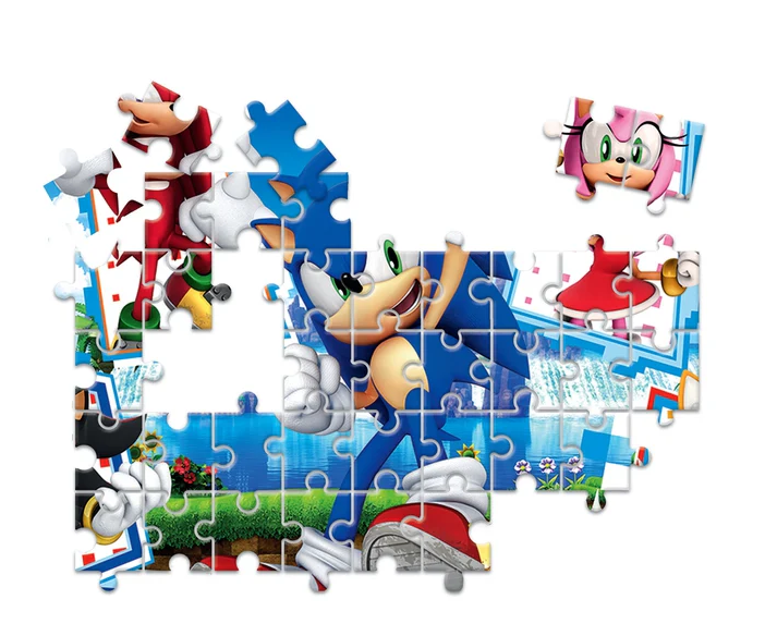 Educational Set Puzzle Memo & Blocks Sonic Clementoni 18318