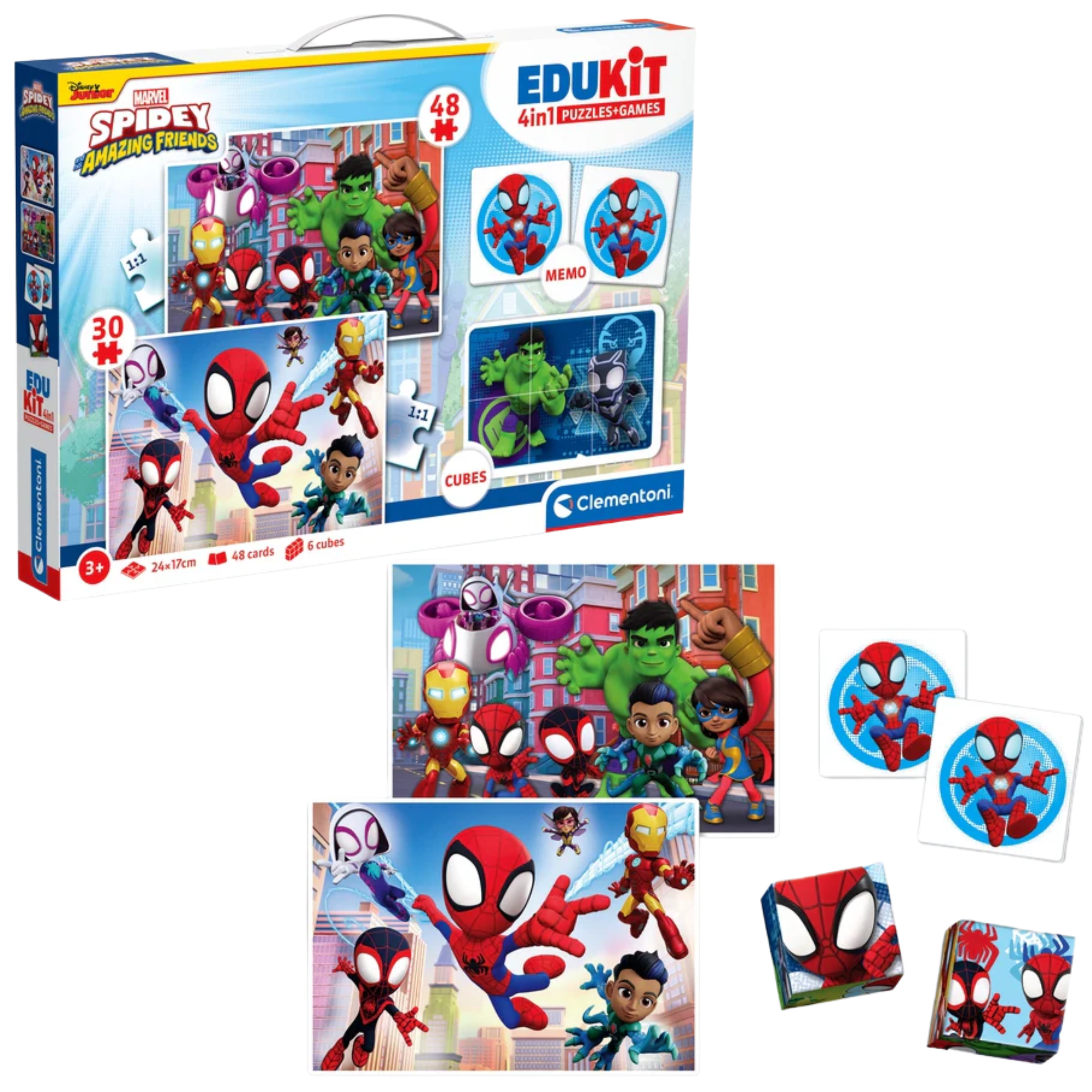 Educational Set Puzzle Memo & Blocks Marvel Spidey Clementoni 18295
