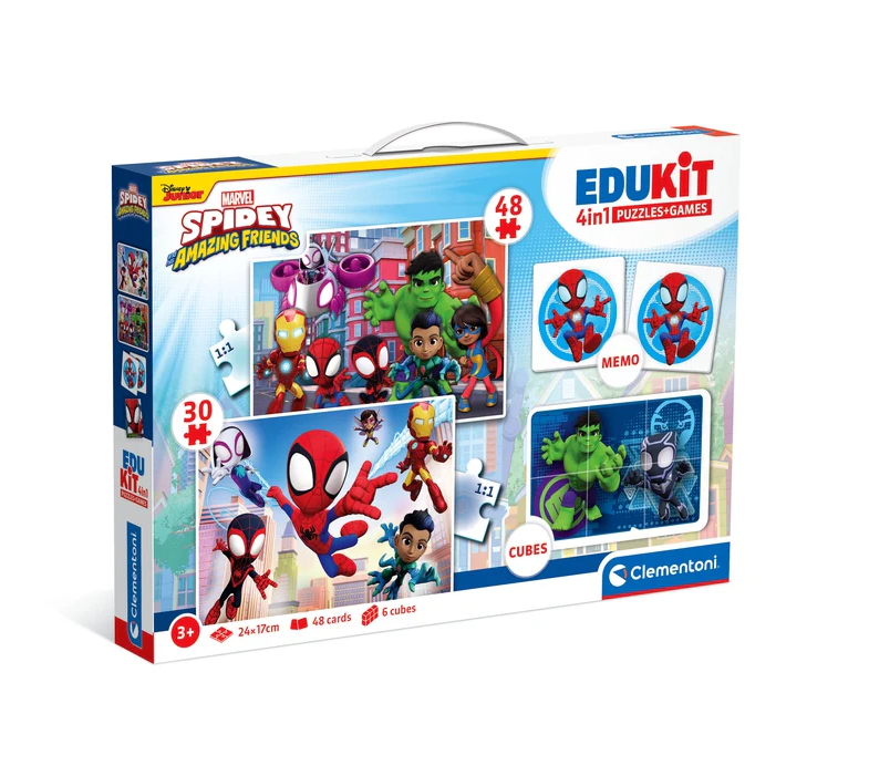 Educational Set Puzzle Memo & Blocks Marvel Spidey Clementoni 18295