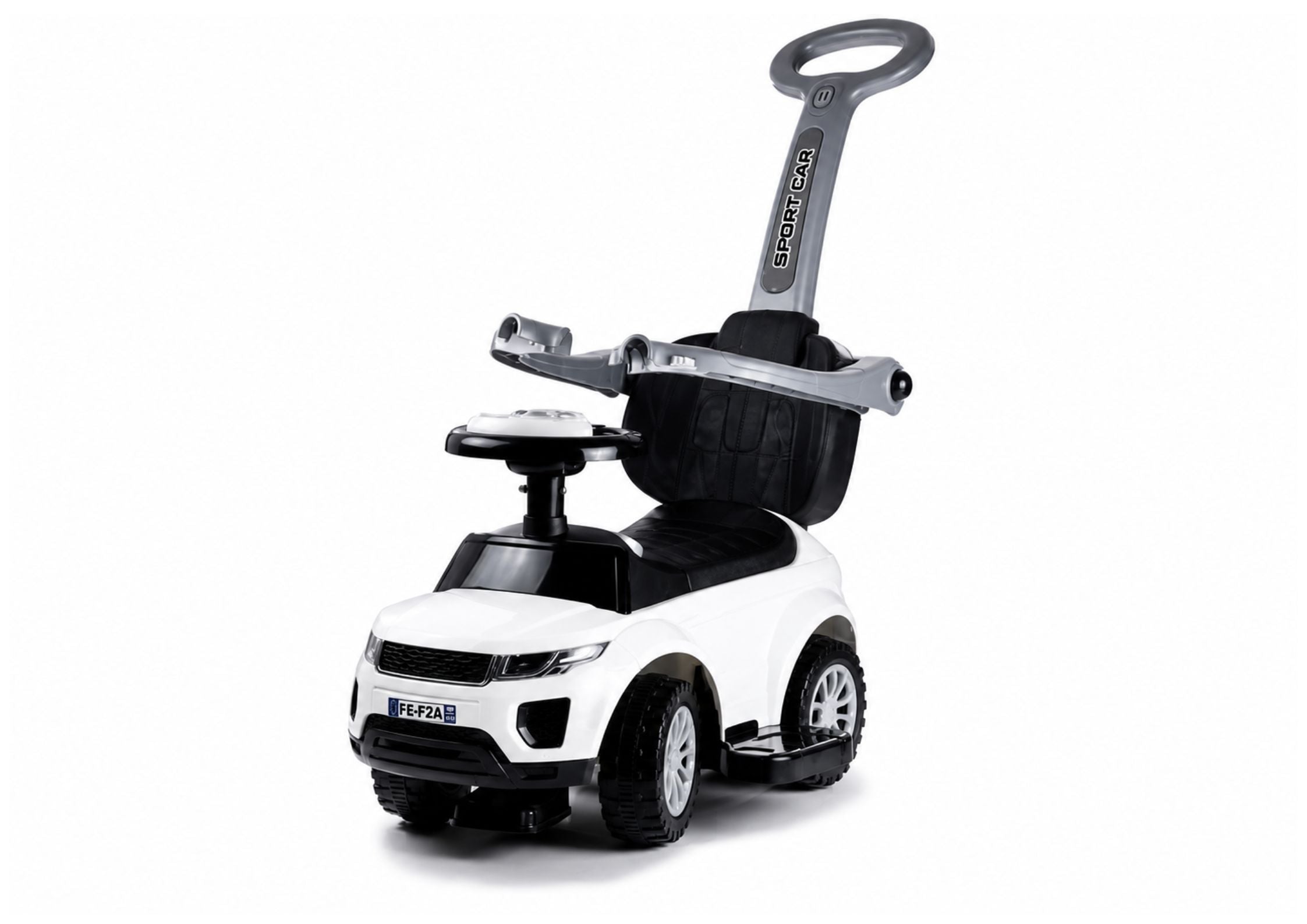 614w Toddlers Ride On Push Along With Parent Handle - White
