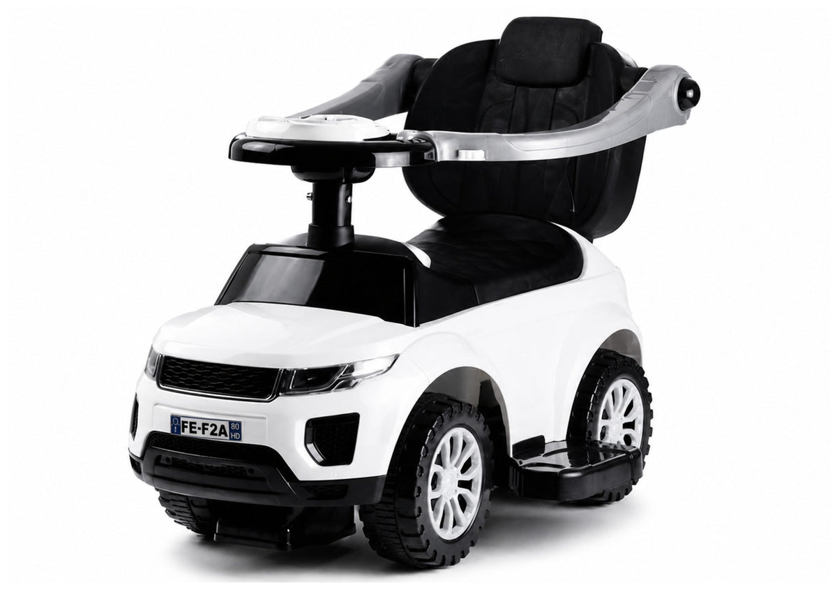 614w Toddlers Ride On Push Along With Parent Handle - White