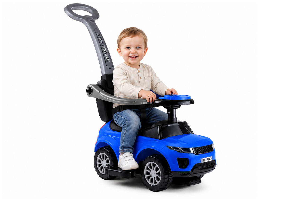 614w Los niños pequeños viajan con empuje junto con la manija para padres - Azul
