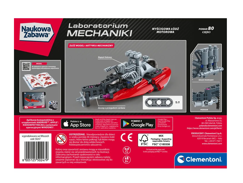 Scientific Fun Mechanics Laboratory Racing Motorboat Clementoni 50247