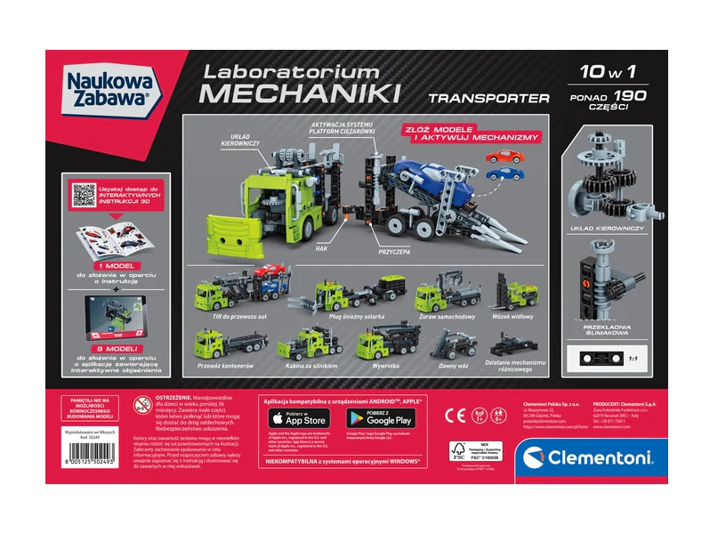 Scientific Fun Mechanics Laboratory Transporter Clementoni 50249