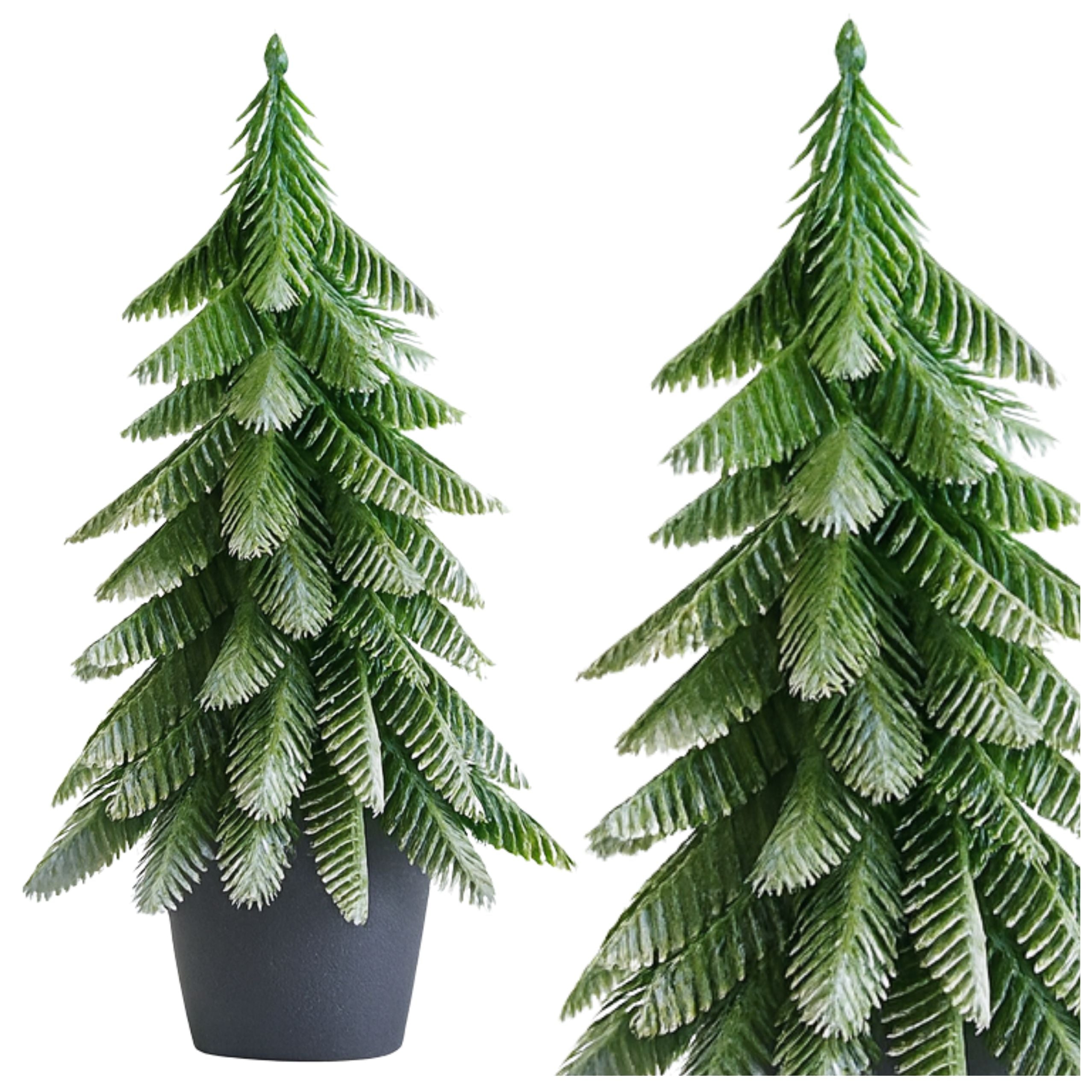 Artificial Decorative Christmas Tree In A Pot Silver Finish 22x10cm