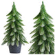 Artificial Decorative Christmas Tree In A Pot Silver Finish 22x10cm