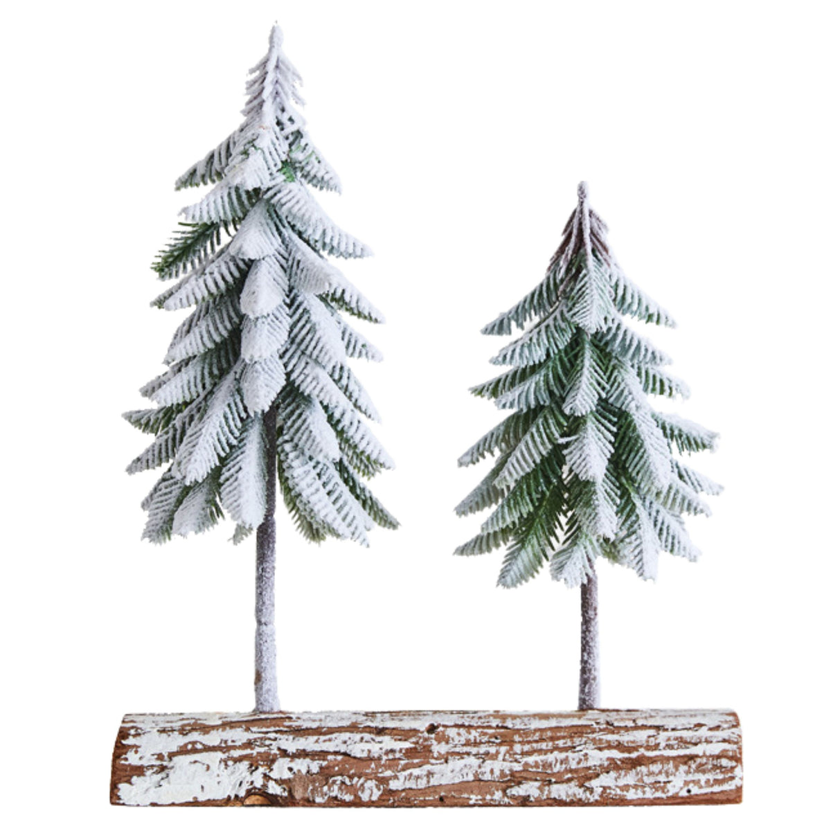 Decorat Compozitie Pom De Craciun Pe Un Trunchi Acoperit Cu Zapada 34 X 28 Cm
