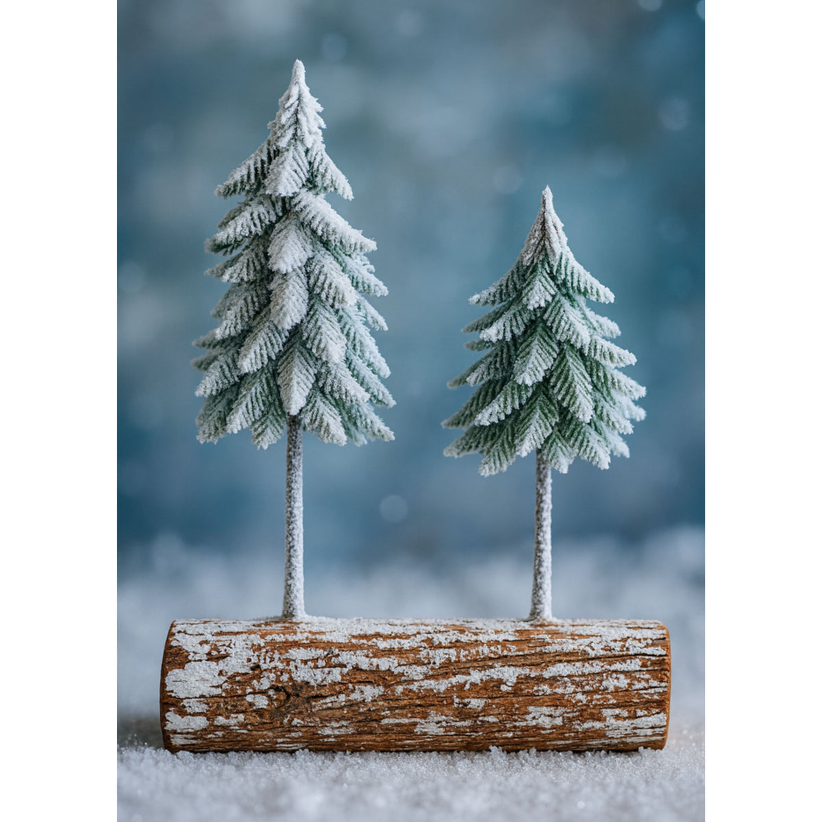 Maisiú Comhdhéanaimh an Chrann Nollag ar Bhun atá Clúdaithe le Sneachta 34 X 28 Cm
