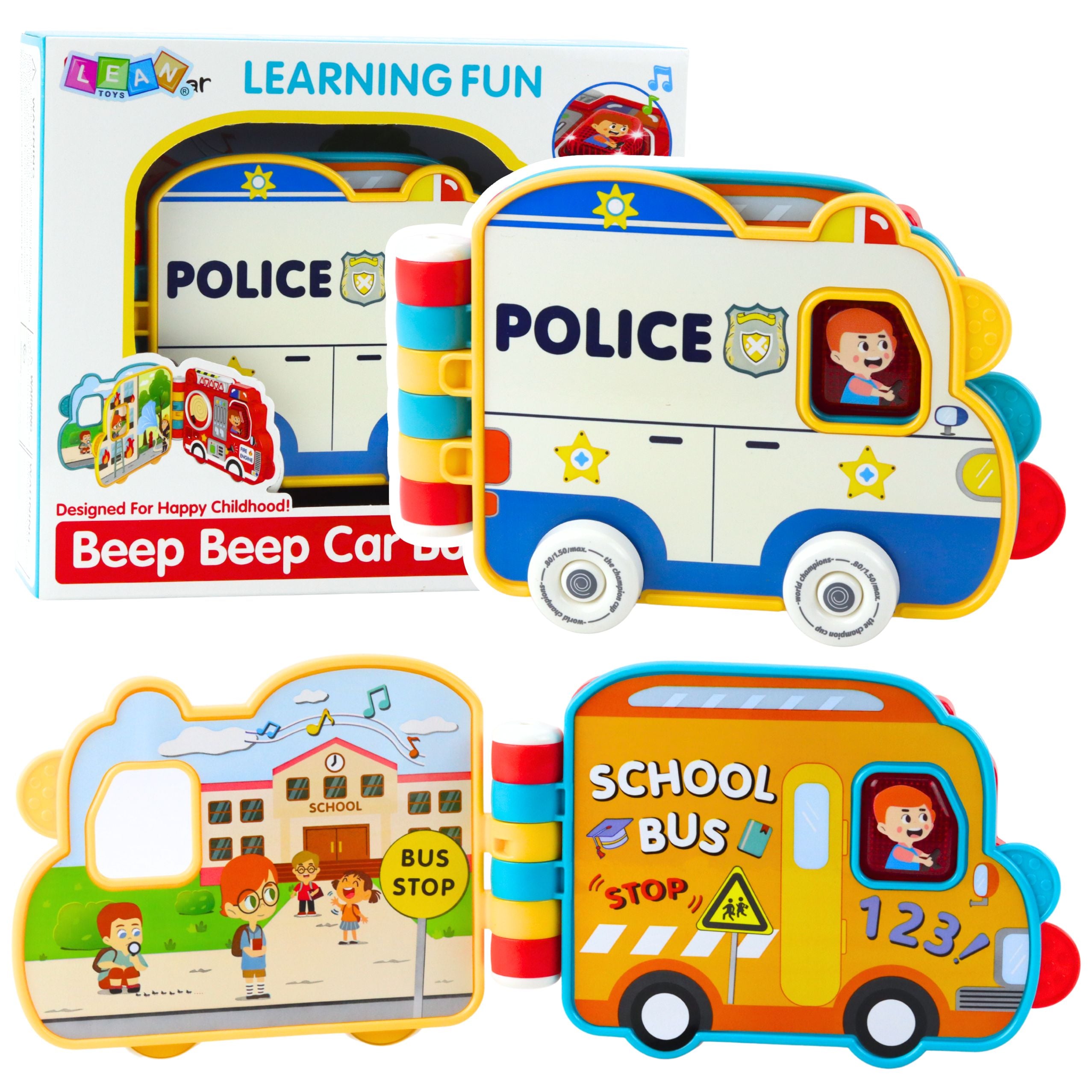 Interactive Educational Book Vehicles Lights Sounds Moving Elements