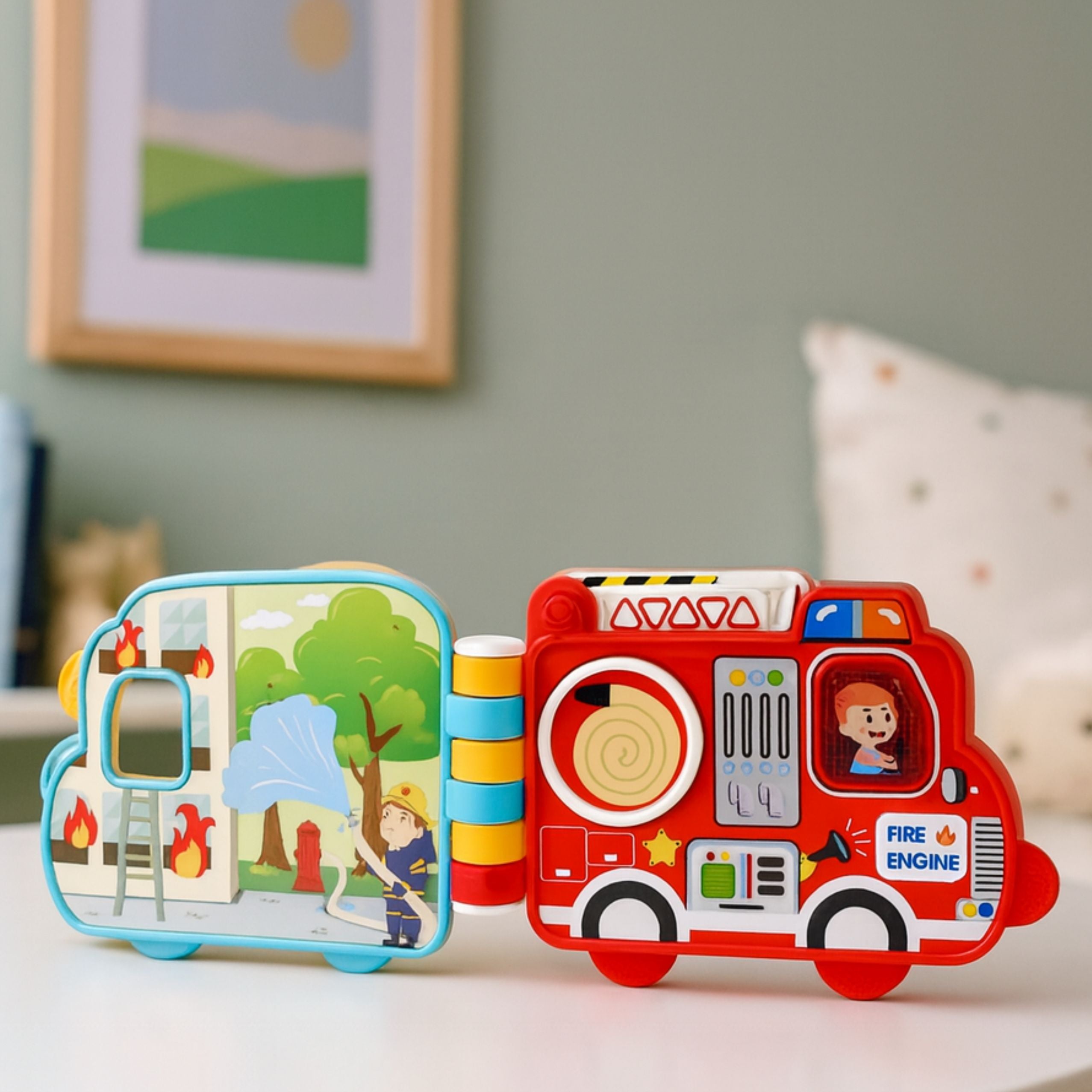Interactive Educational Book Vehicles Lights Sounds Moving Elements