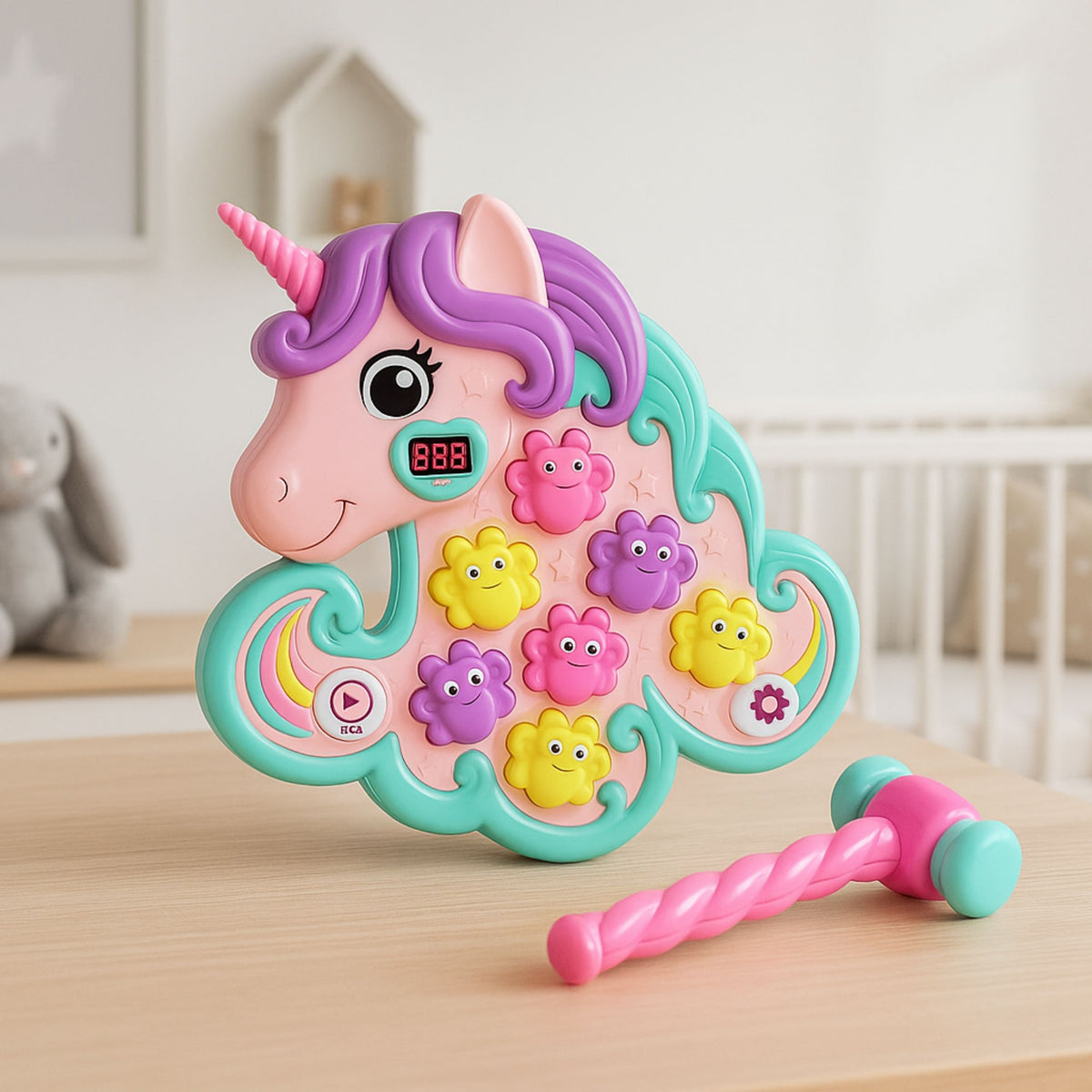Whac A Mole Arcade Game Unicorn Colorful Lights Sounds