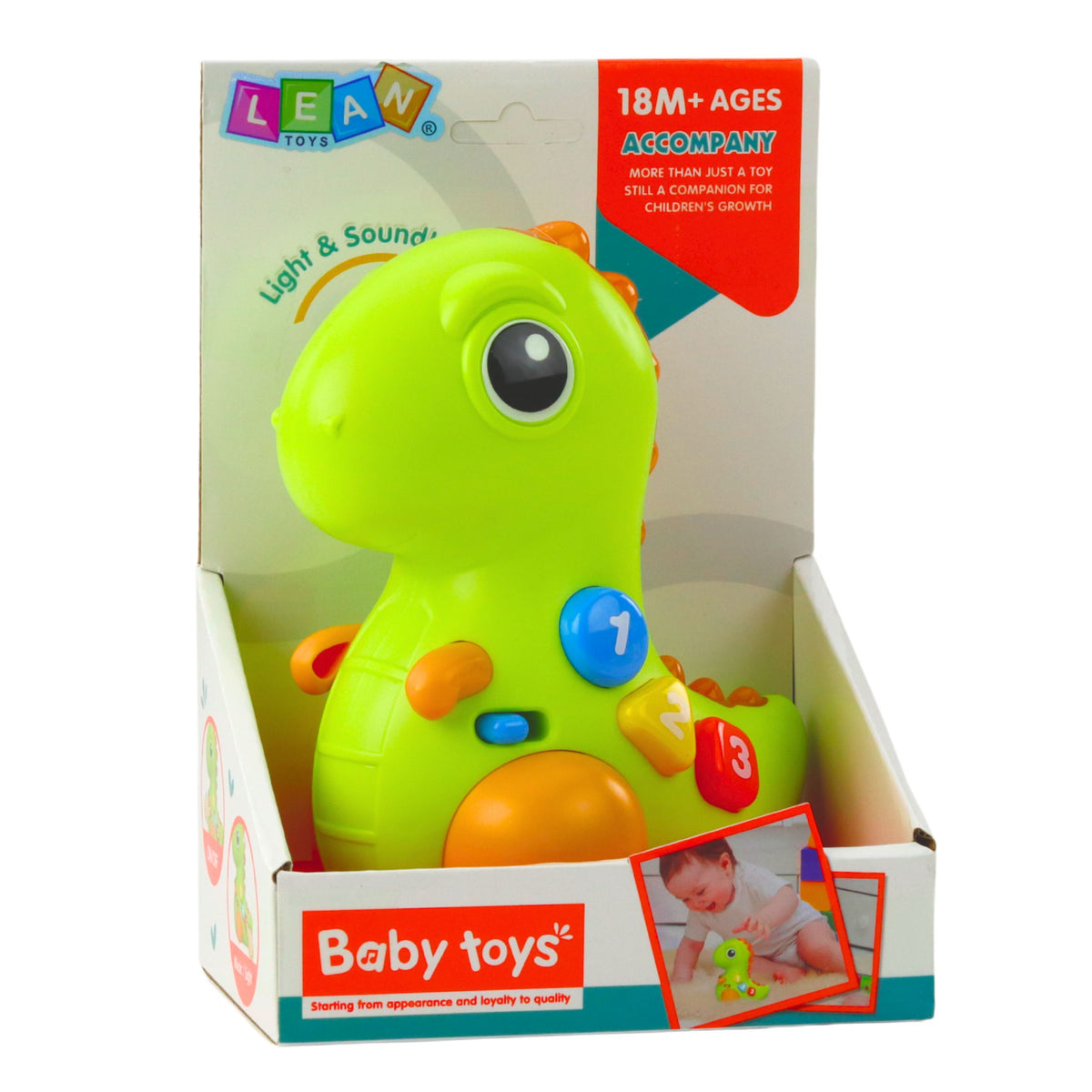 Interactive Toy For Toddlers Dinosaur On Wheels Lights And Sounds
