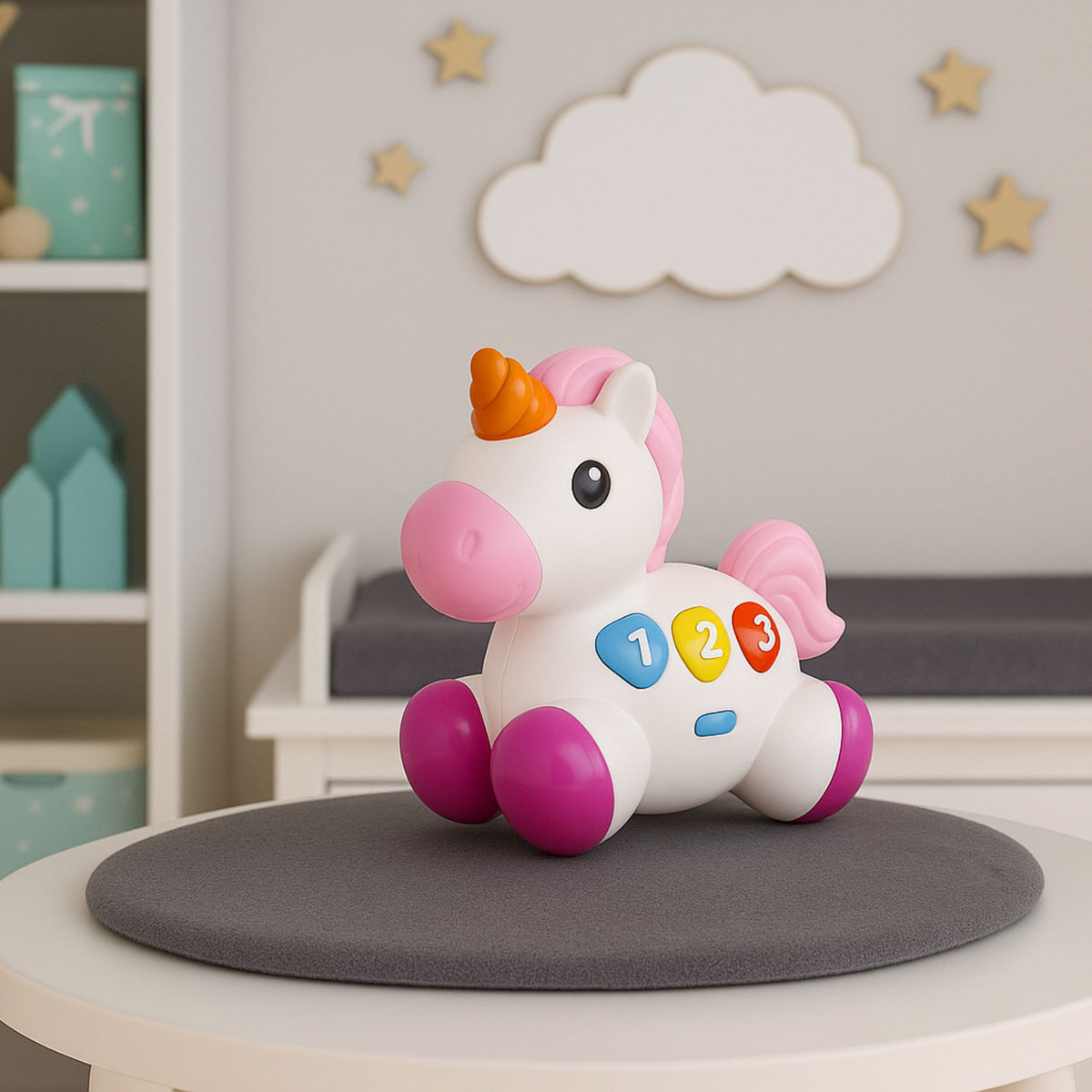 Interactive Toy For Toddlers Unicorn On Wheels Lights And Sounds