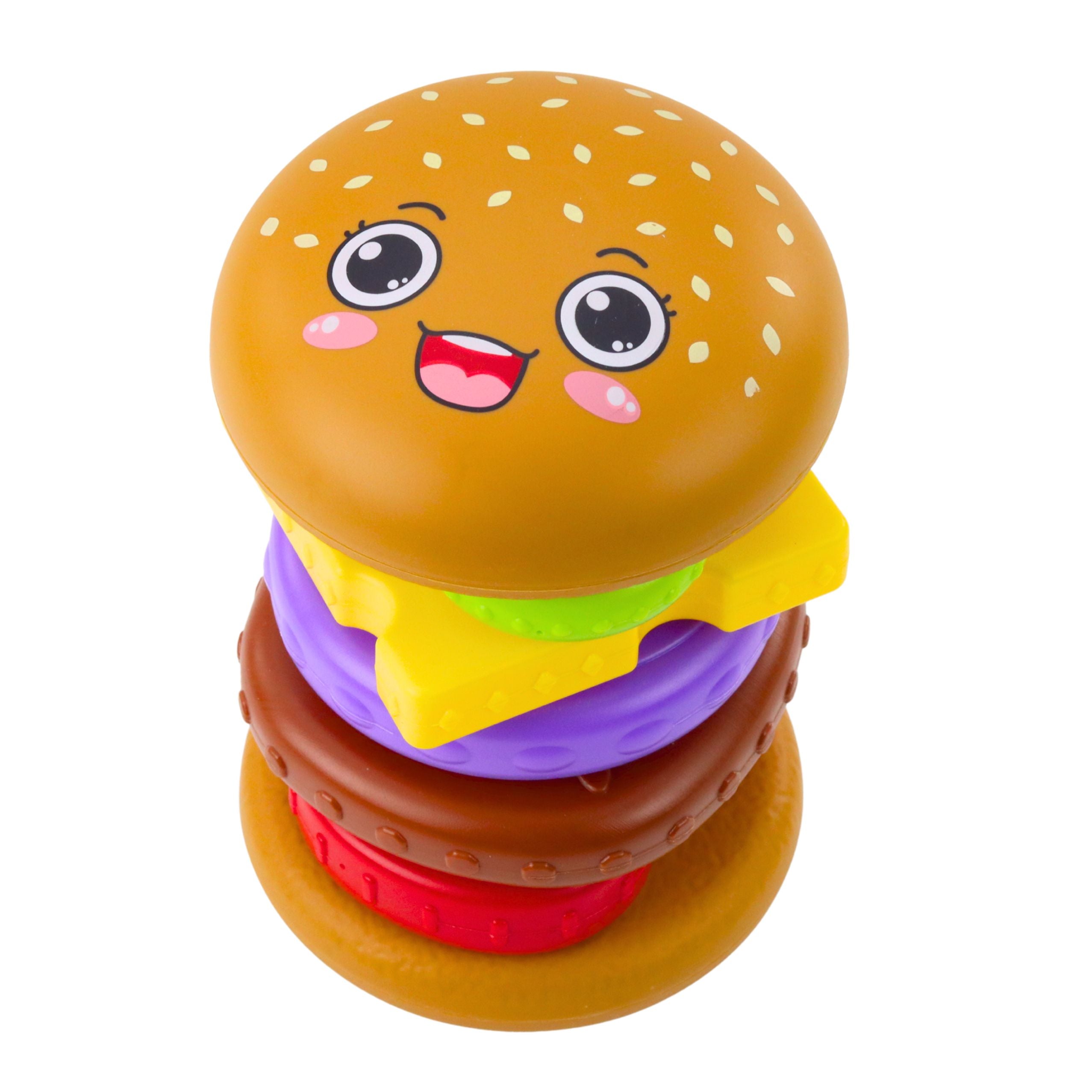 Hamburger Pyramid Puzzle For Children Colorful 7 Pcs.